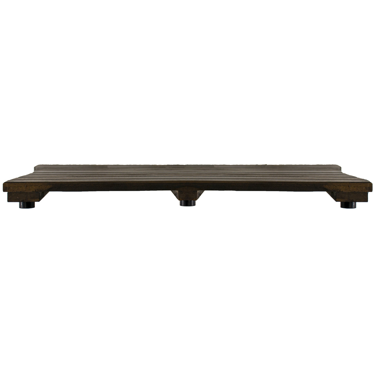 23" Dark Brown Teak Slat Non Slip Bath Mat-2