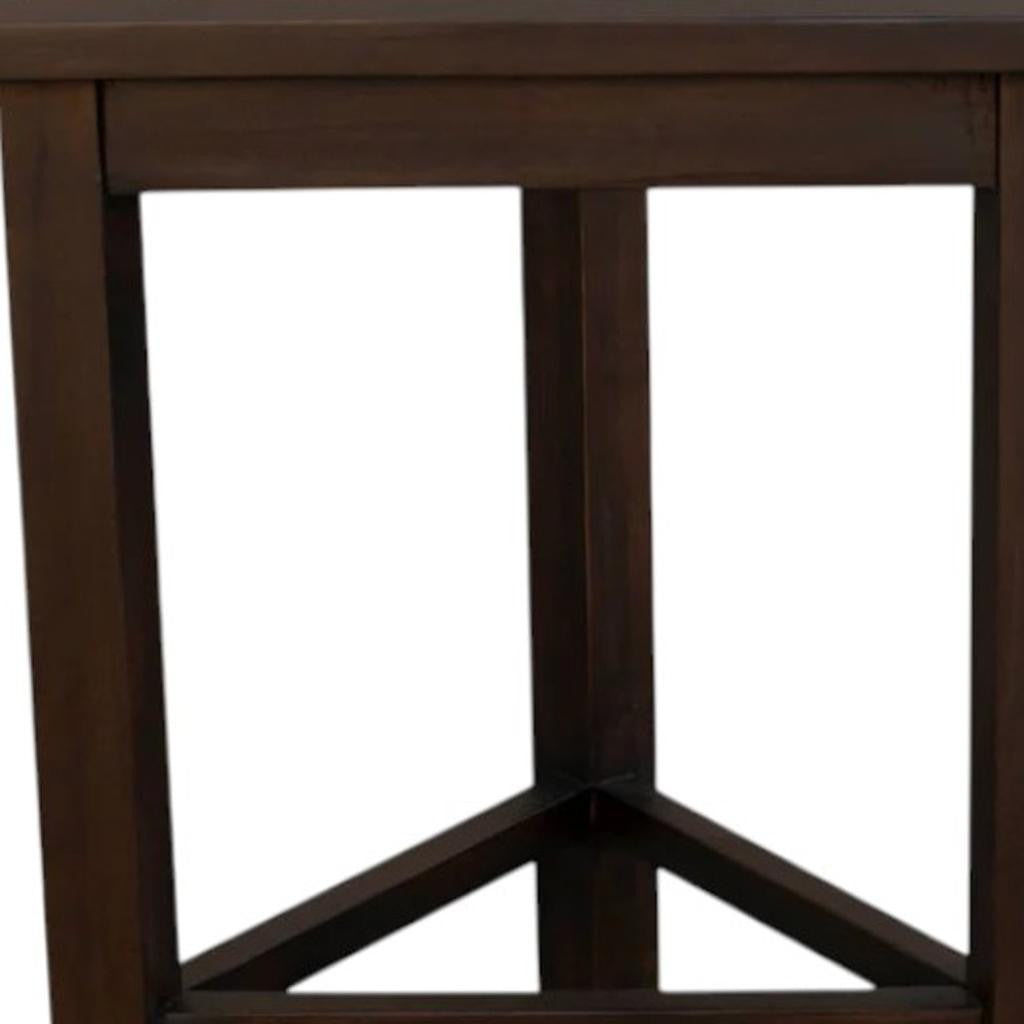 17" Dark Brown Teak Corner Shower Bench-7
