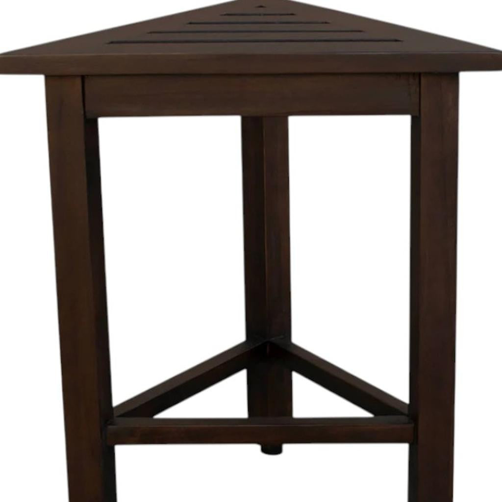 17" Dark Brown Teak Corner Shower Bench-8