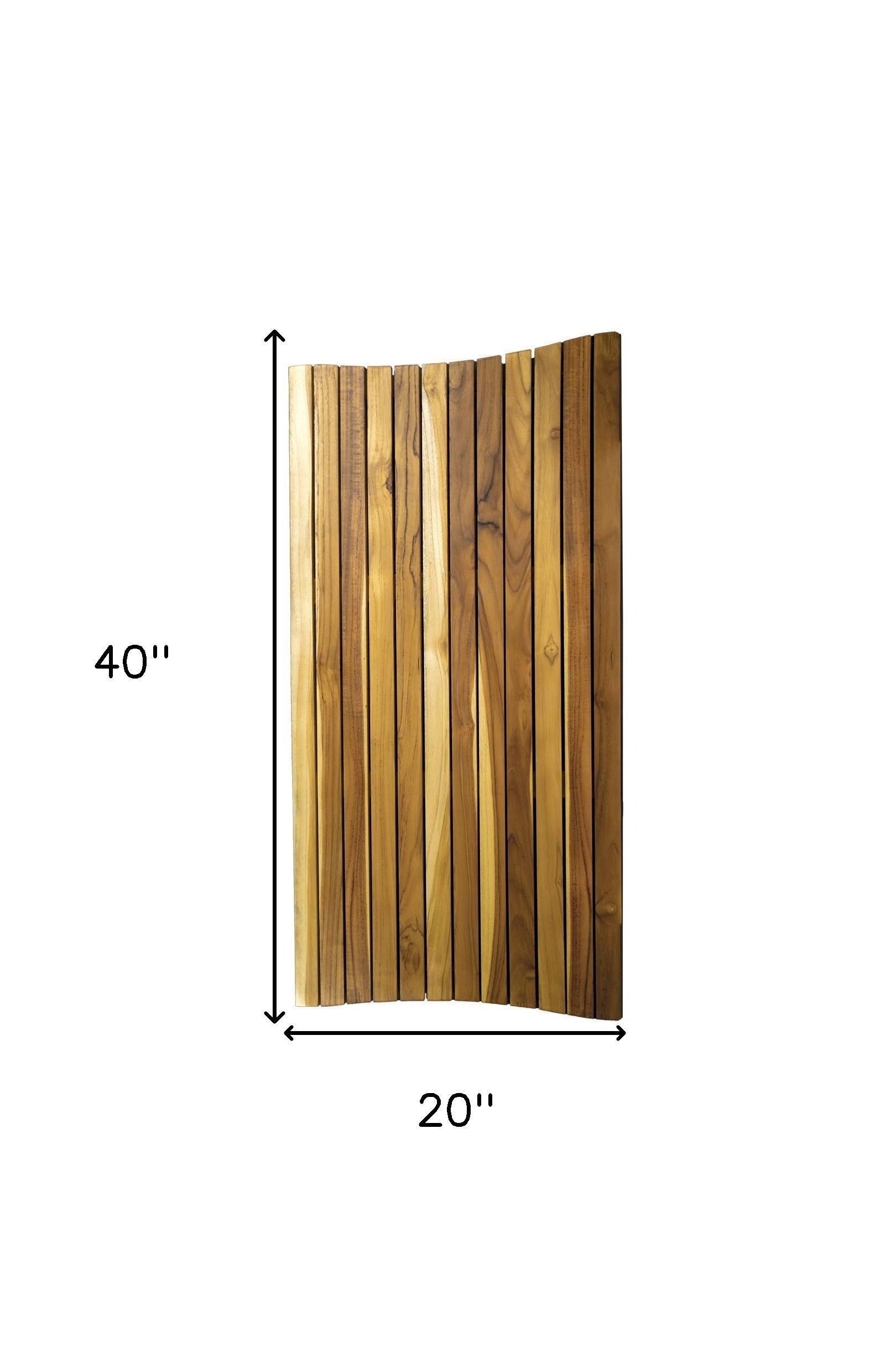 40" Brown Teak Slat Non Slip Bath Mat-Bath Rugs-DECOROLALA