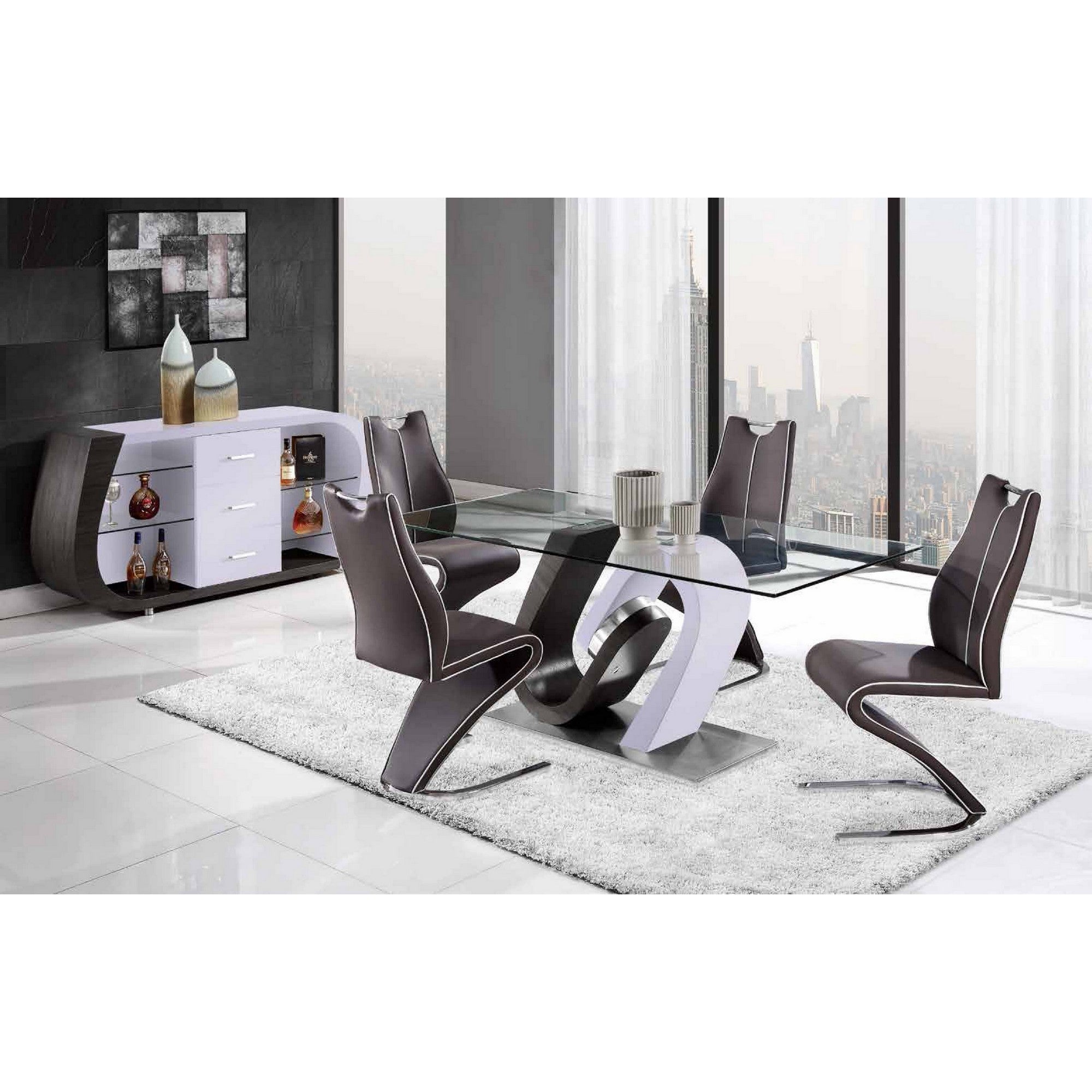 White And Grey Multi Tone Buffet With 3 Drawers-Sideboards-DECOROLALA