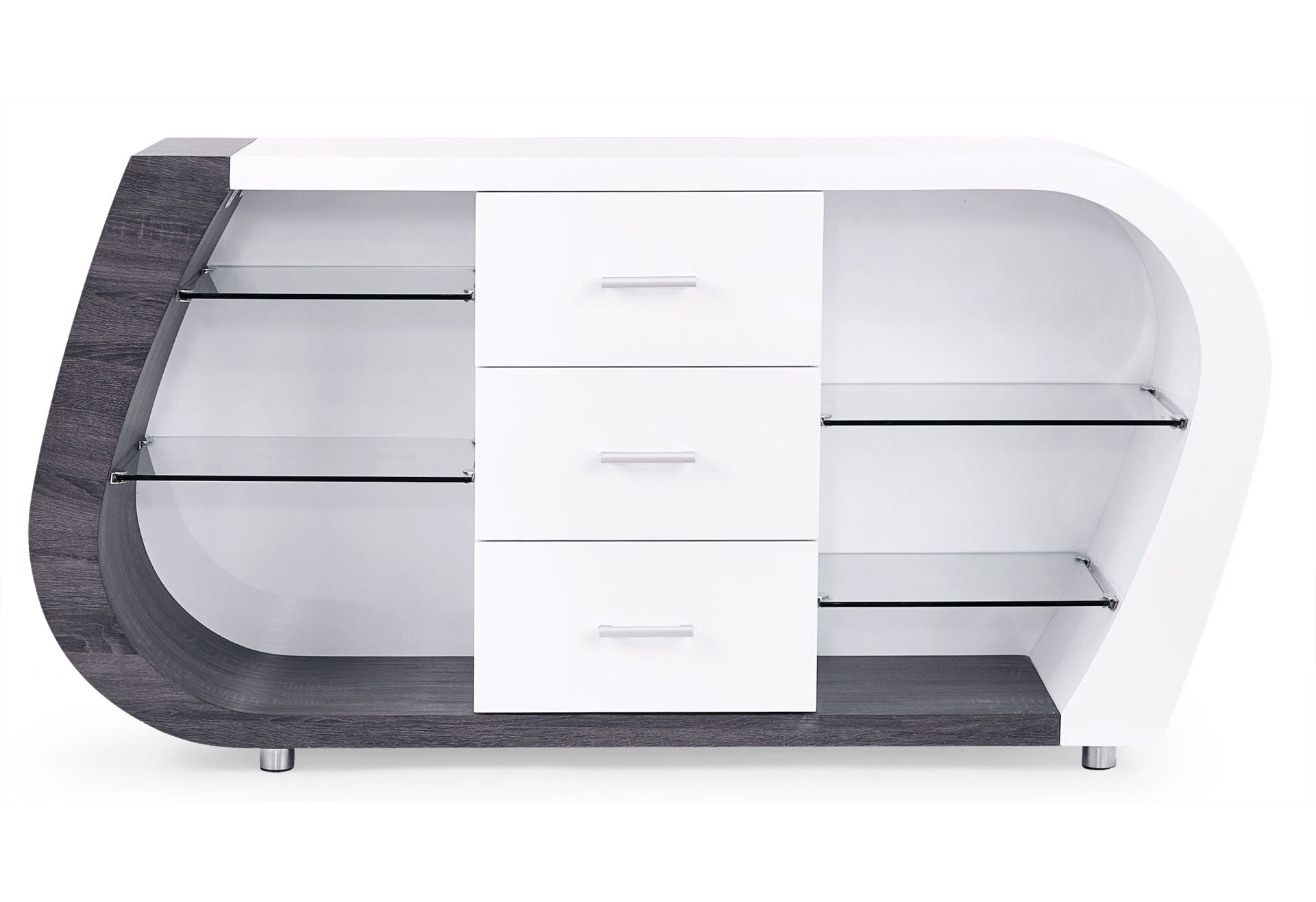 White And Grey Multi Tone Buffet With 3 Drawers-Sideboards-DECOROLALA