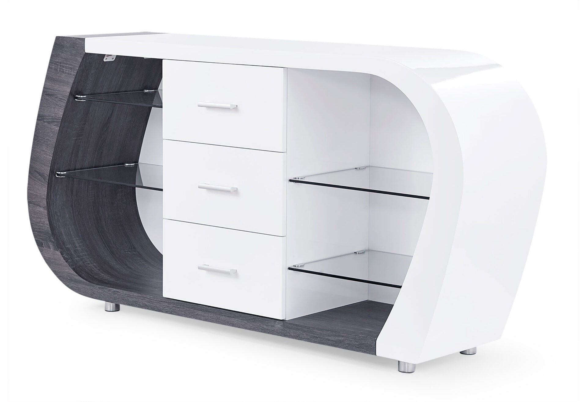 White And Grey Multi Tone Buffet With 3 Drawers-Sideboards-DECOROLALA