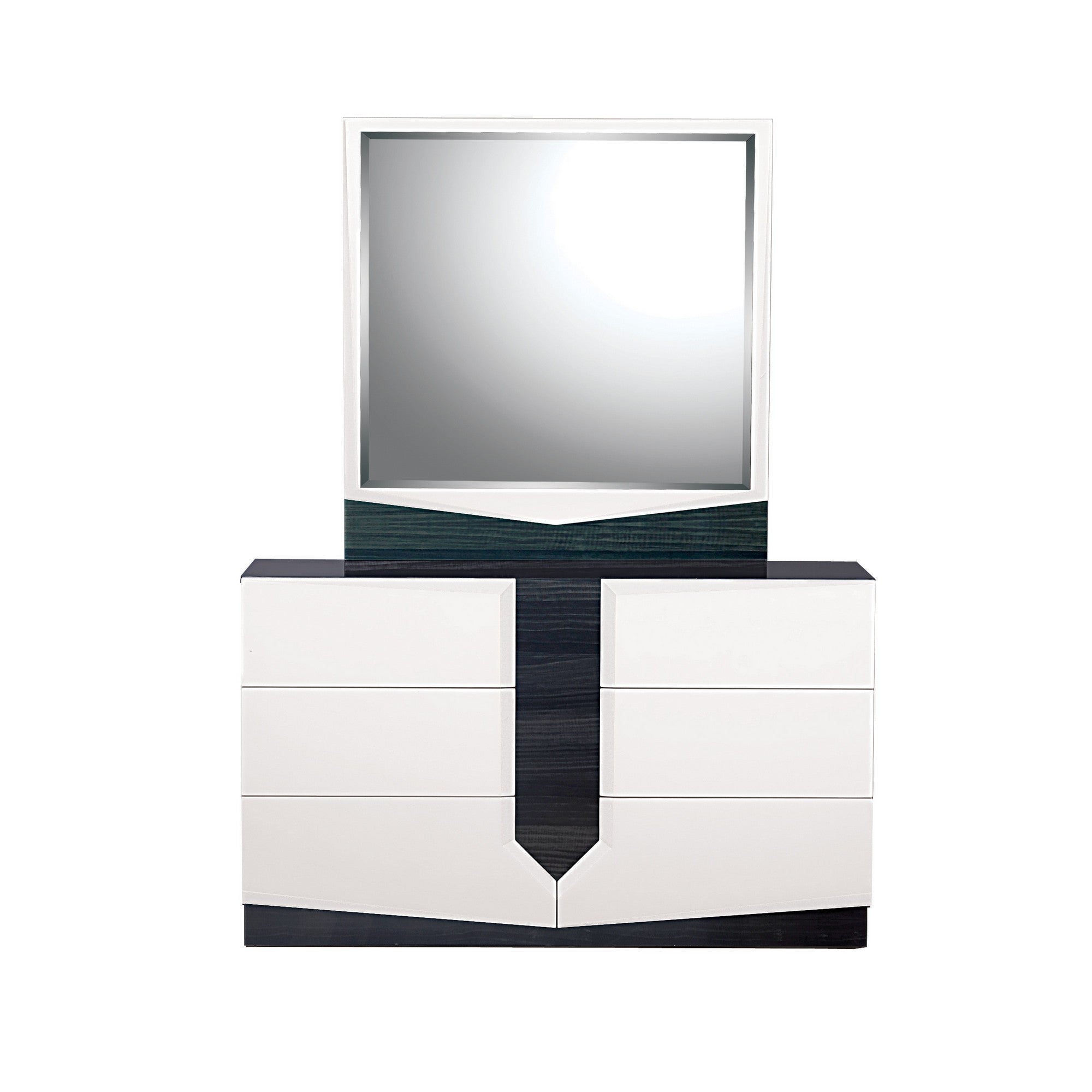 White And Grey Dresser With 6 Drawer-0