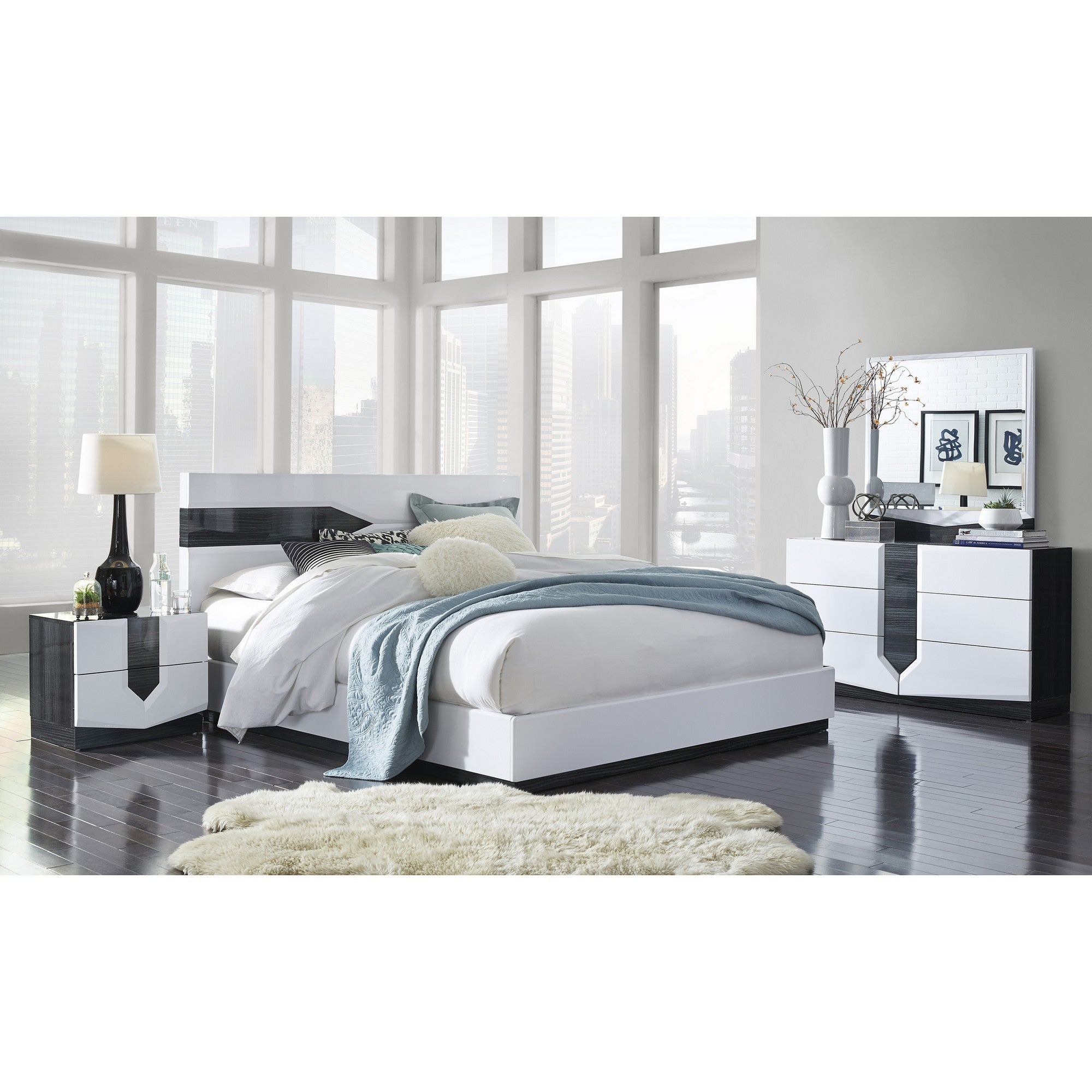 White And Grey Dresser With 6 Drawer-4