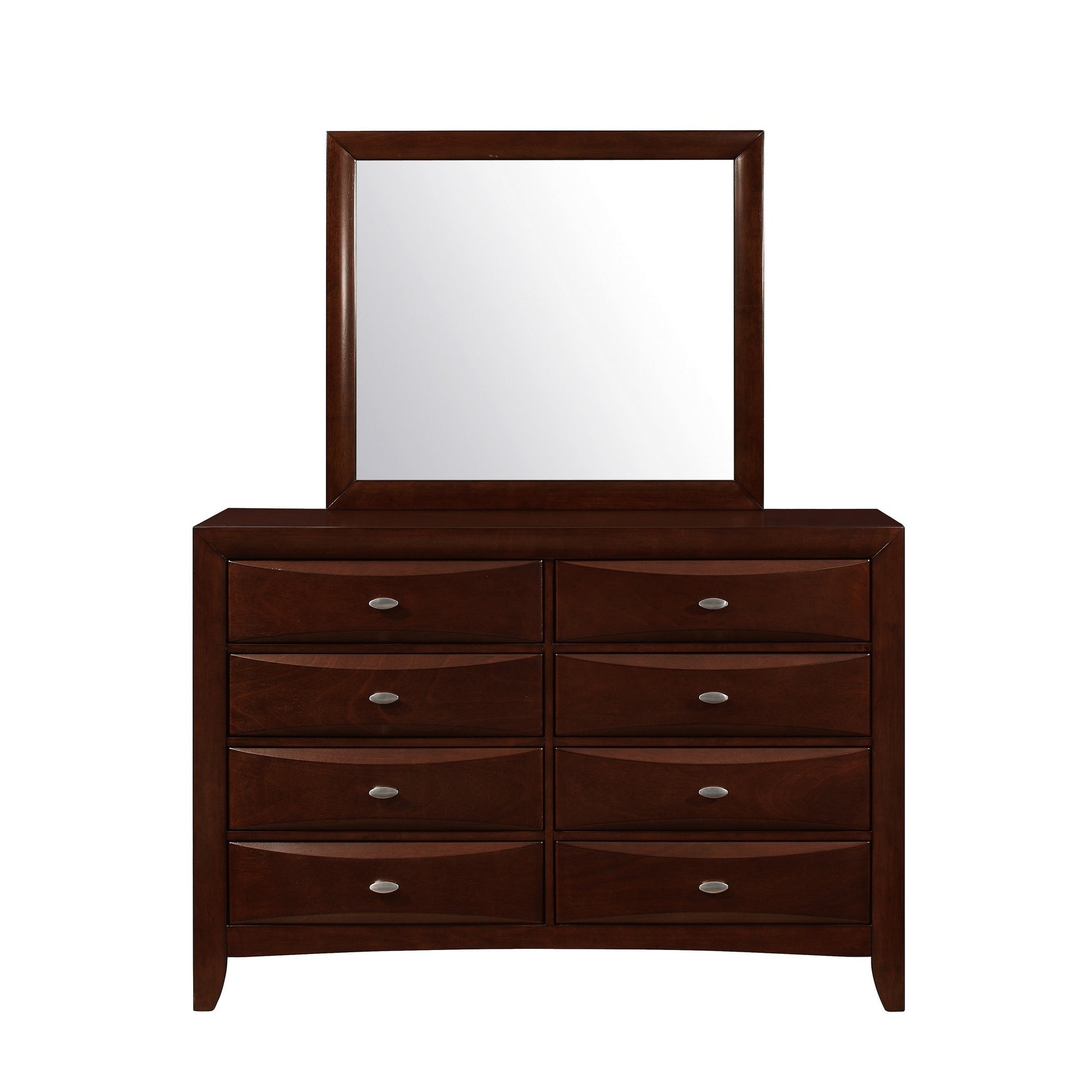 54" Cherry Solid Wood Eight Drawer Double Dresser-0
