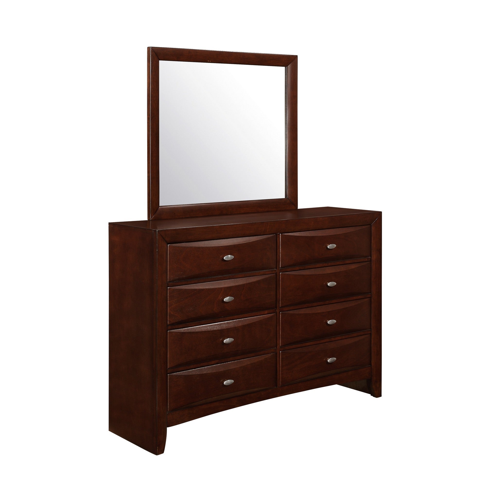 54" Cherry Solid Wood Eight Drawer Double Dresser-1