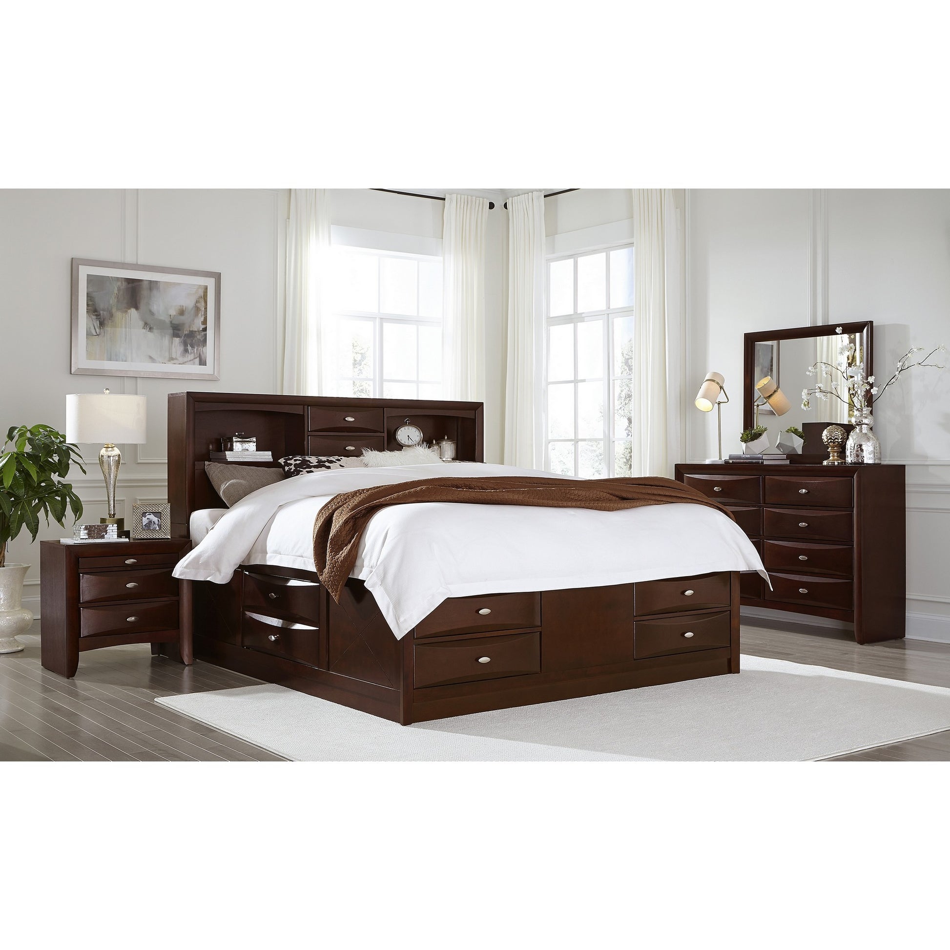 54" Cherry Solid Wood Eight Drawer Double Dresser-3