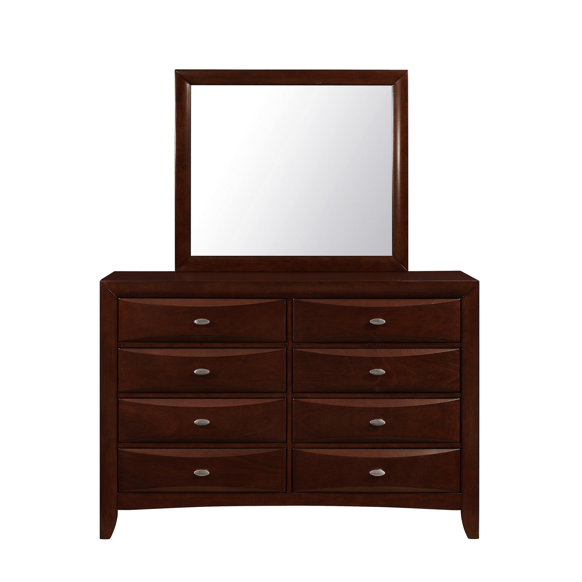 54" Cherry Solid Wood Eight Drawer Double Dresser-2