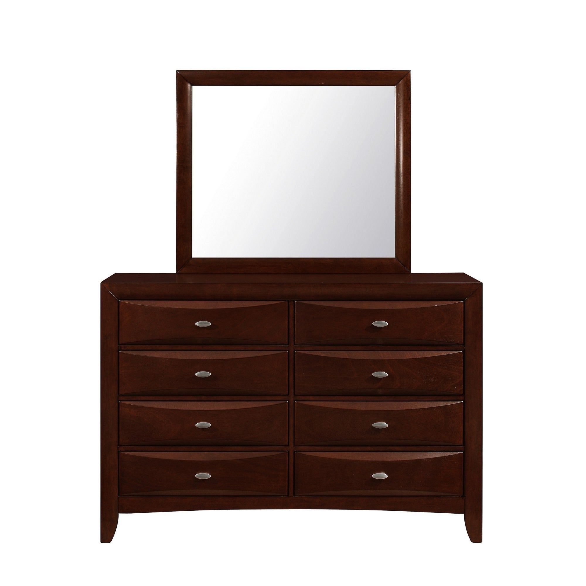 54" Cherry Solid Wood Eight Drawer Double Dresser-2