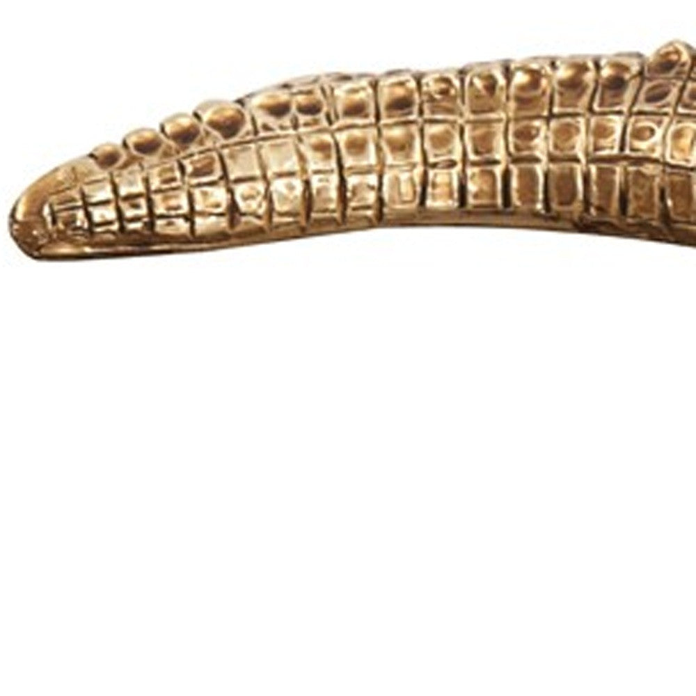 Golden Crocodile Brass Finish Sculpture-3