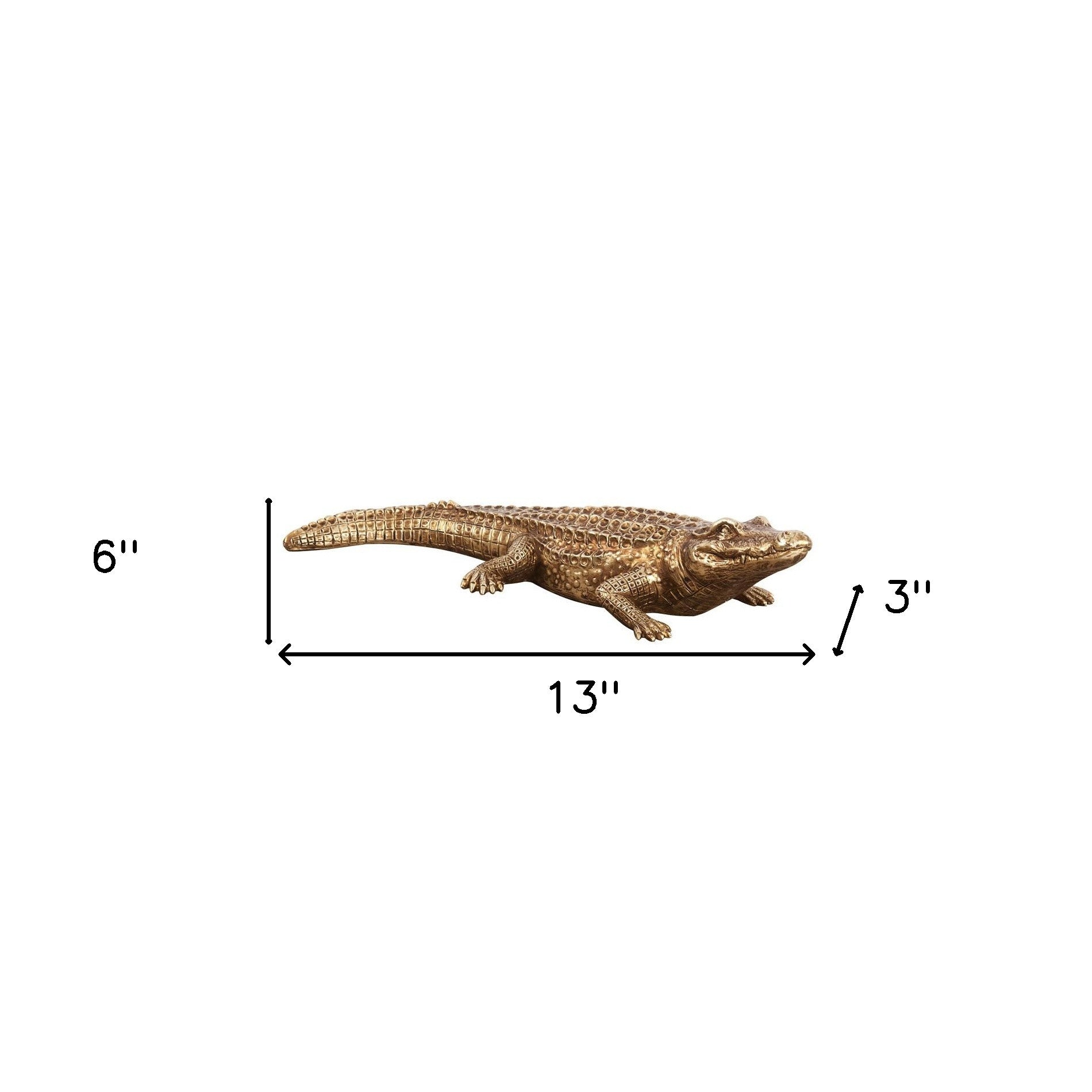 Golden Crocodile Brass Finish Sculpture-4