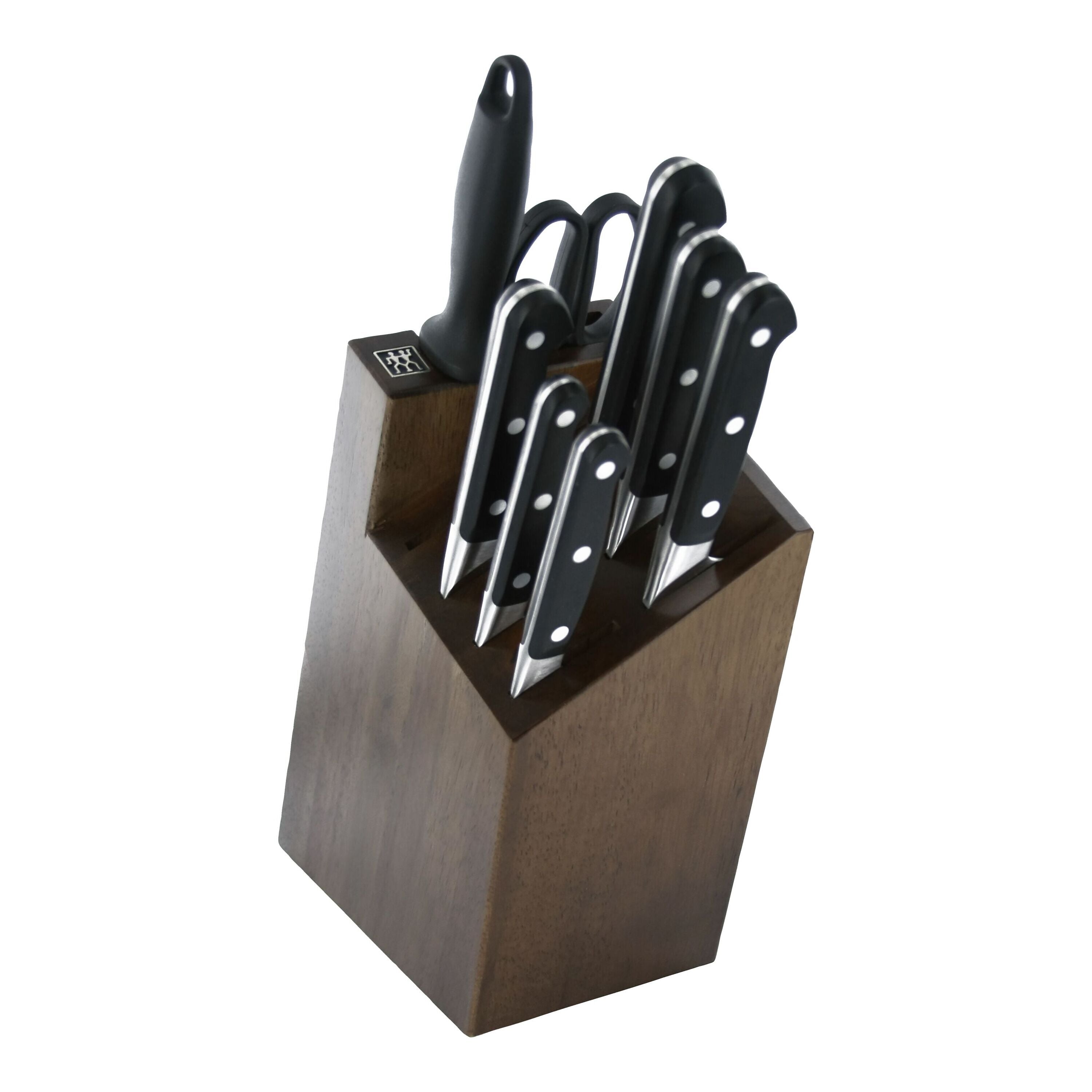 ZWILLING Pro 9 Piece Knife Block Set, Black-DECOROLALA