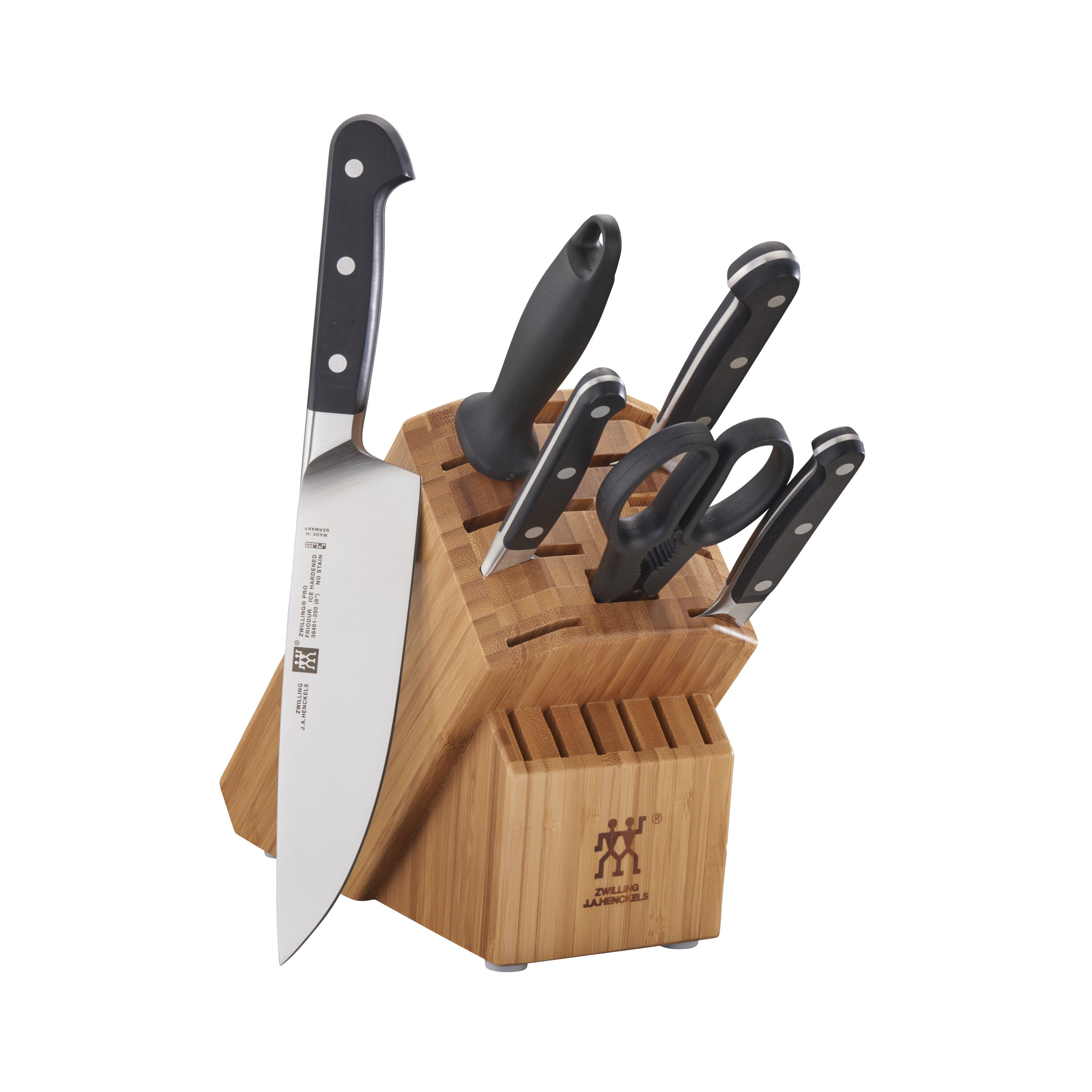 ZWILLING Pro 7 Piece, Knife Block Set, Bamboo-DECOROLALA
