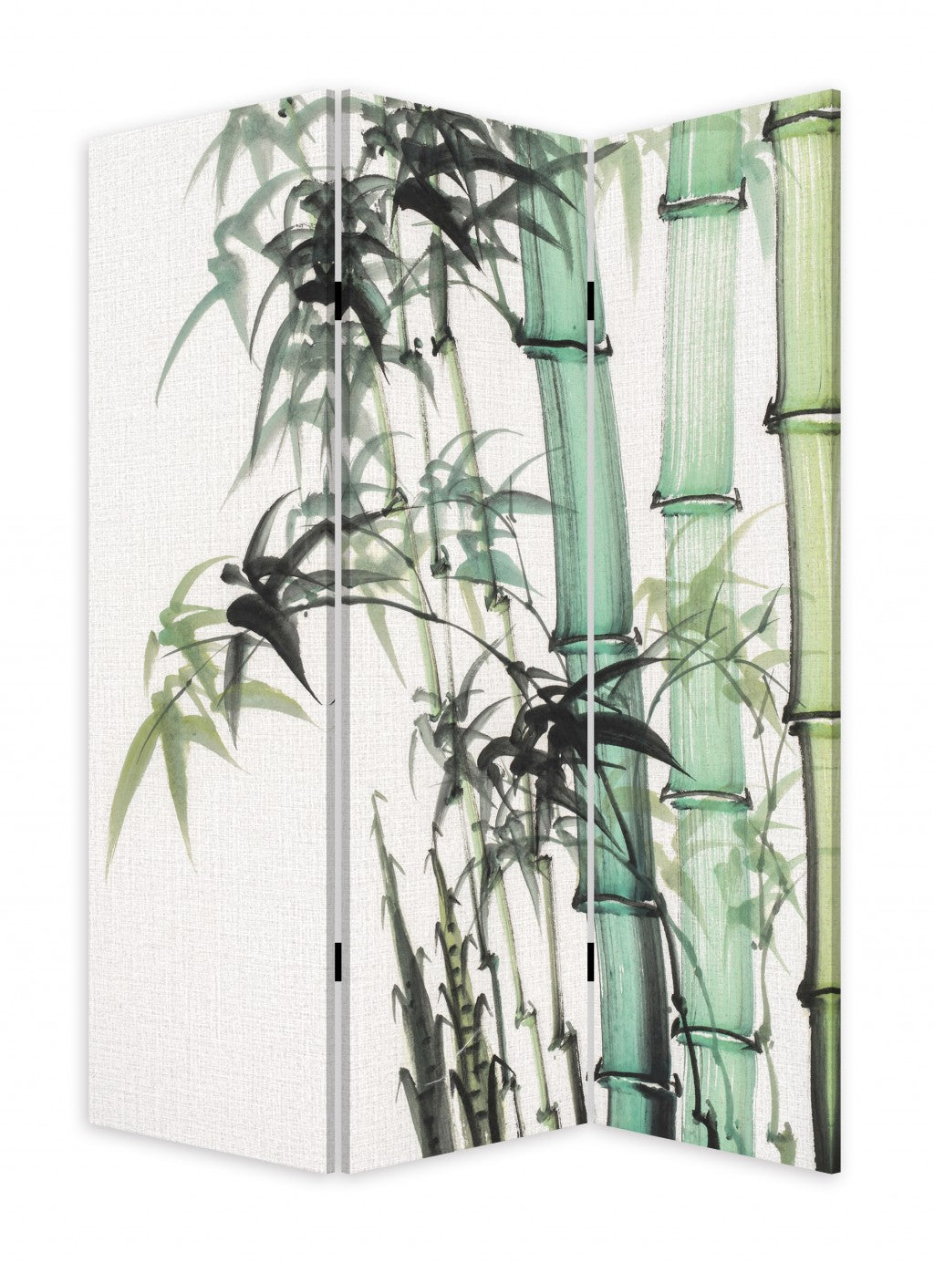 Three Panel Reversible Bamboo Art Room Divider Screen-Room Dividers-DECOROLALA