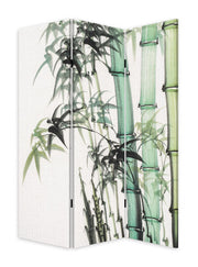 Three Panel Reversible Bamboo Art Room Divider Screen-Room Dividers-DECOROLALA