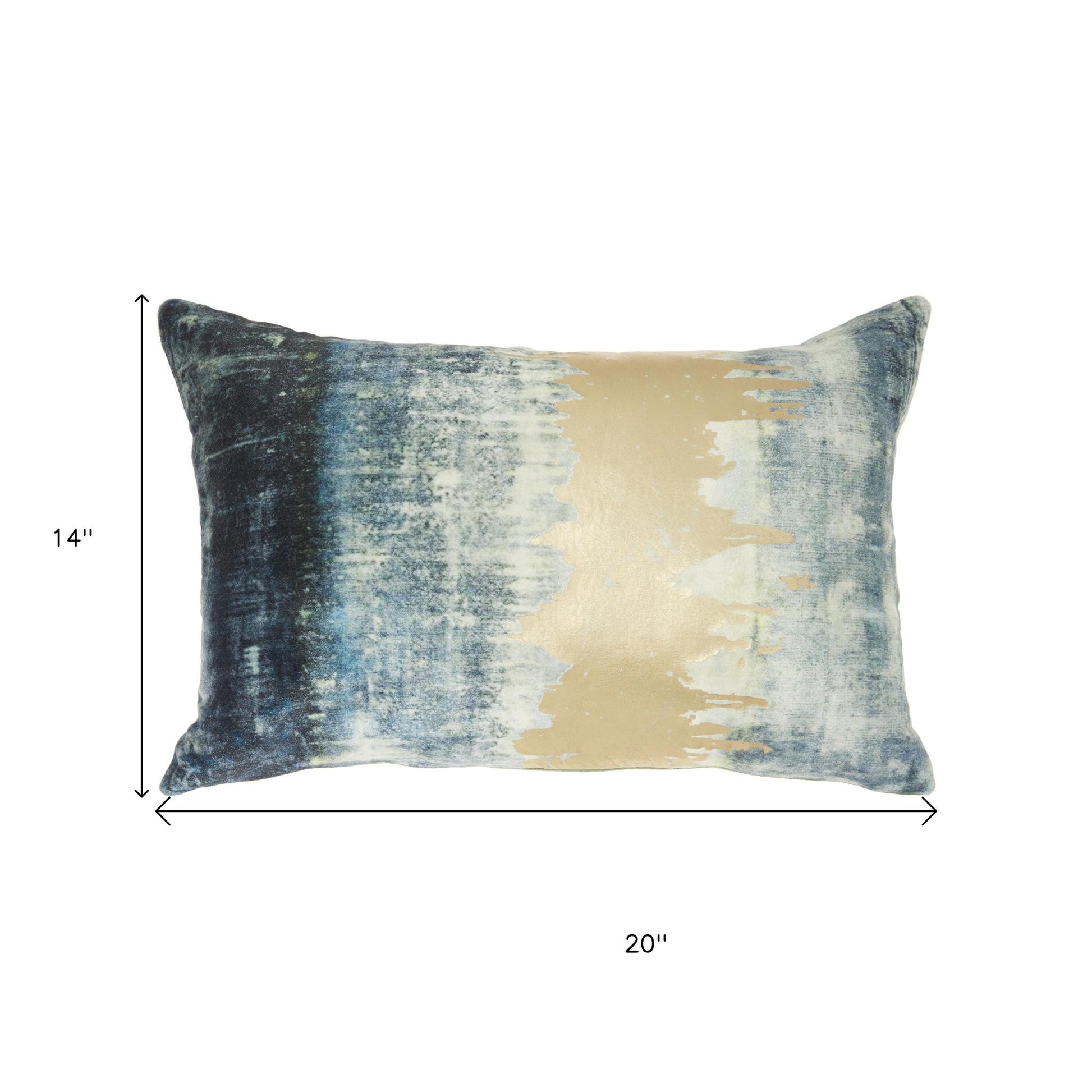 Glamorous Teal Lumbar Pillow With Metallic Gold Accents-8
