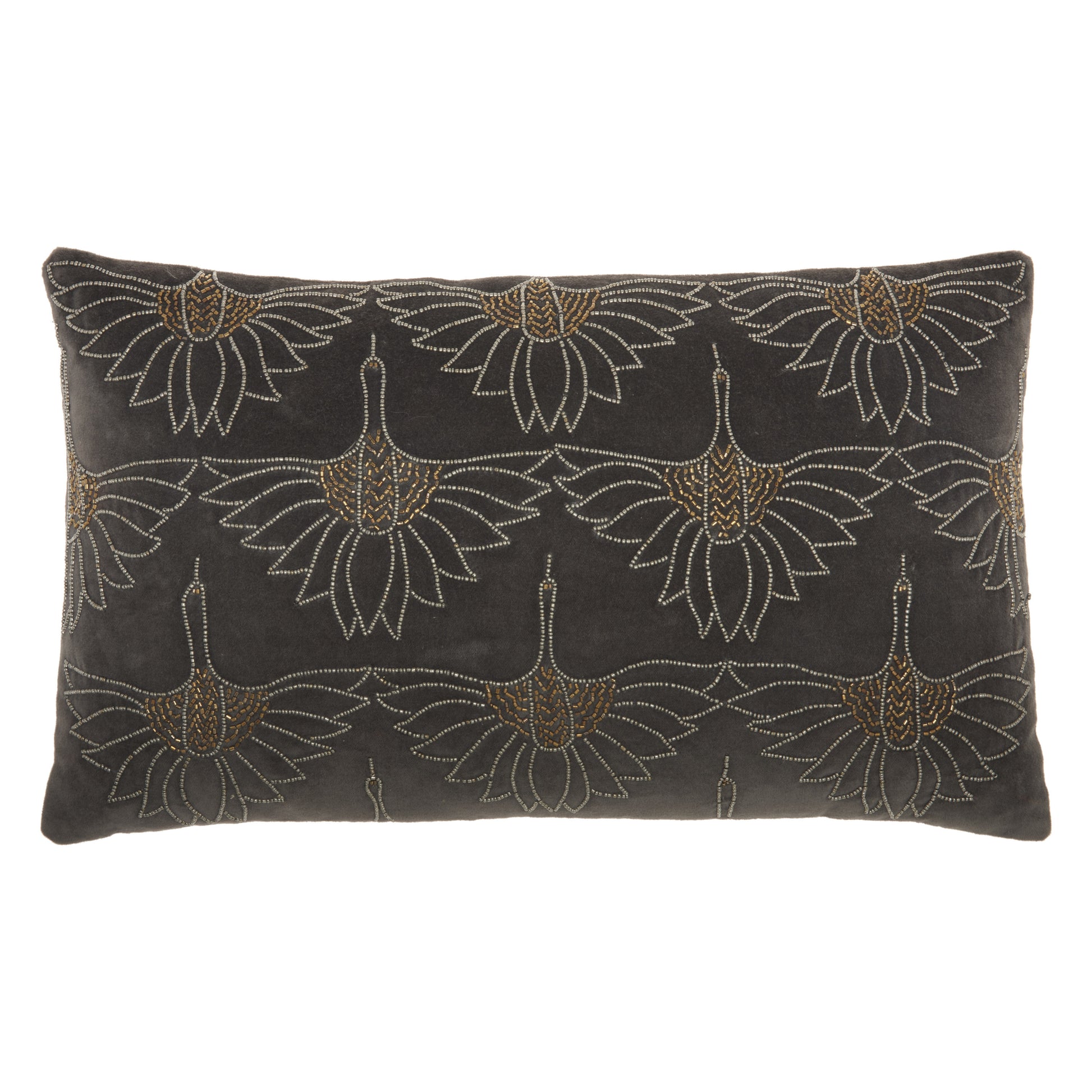 Brilliant Dark Grey Lumbar Pillow-1