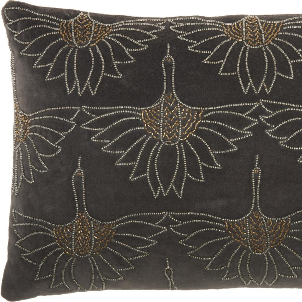 Brilliant Dark Grey Lumbar Pillow-4
