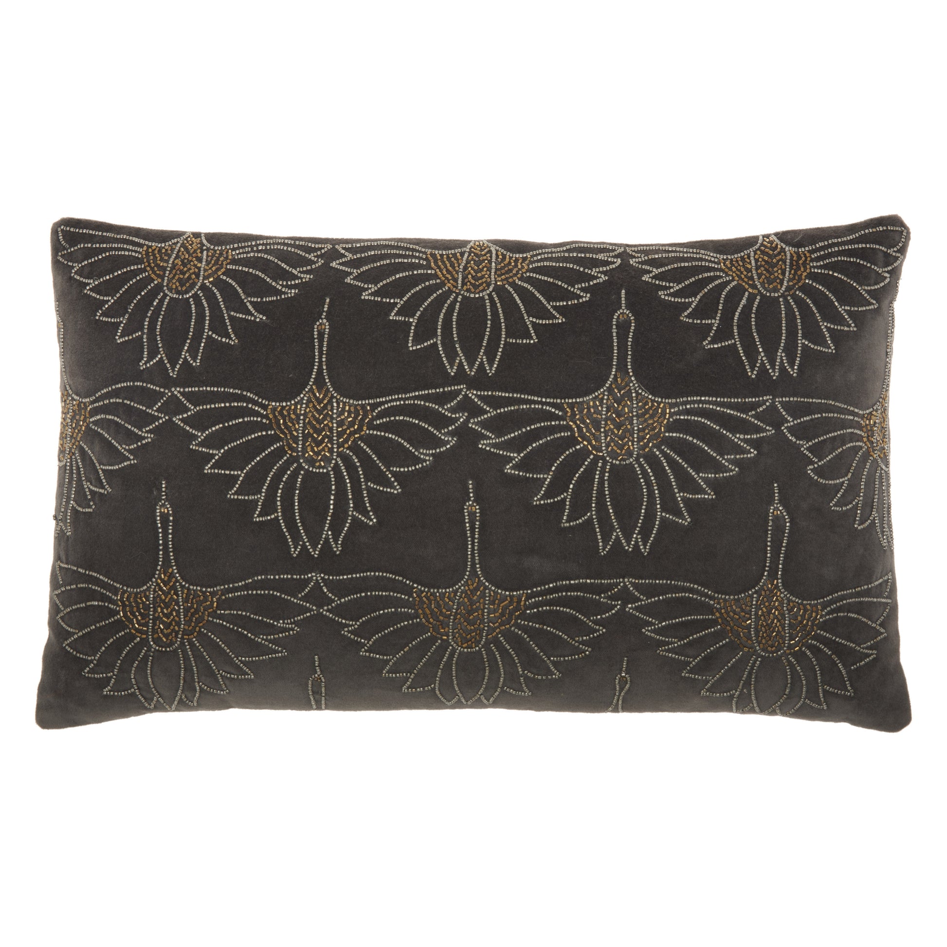 Brilliant Dark Grey Lumbar Pillow-3