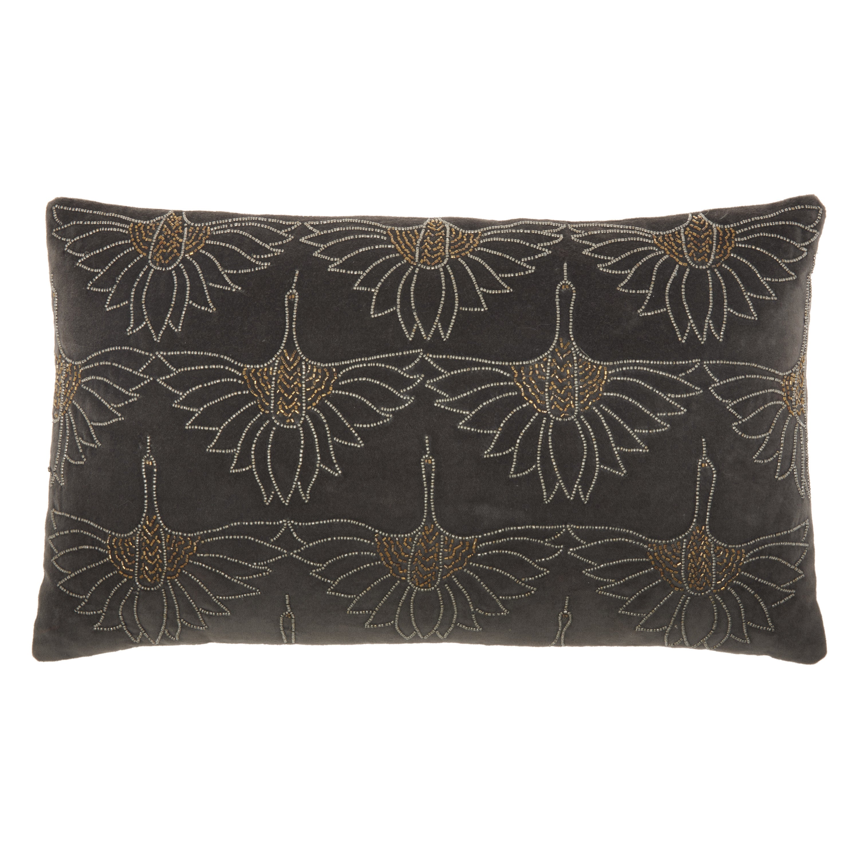 Brilliant Dark Grey Lumbar Pillow-3