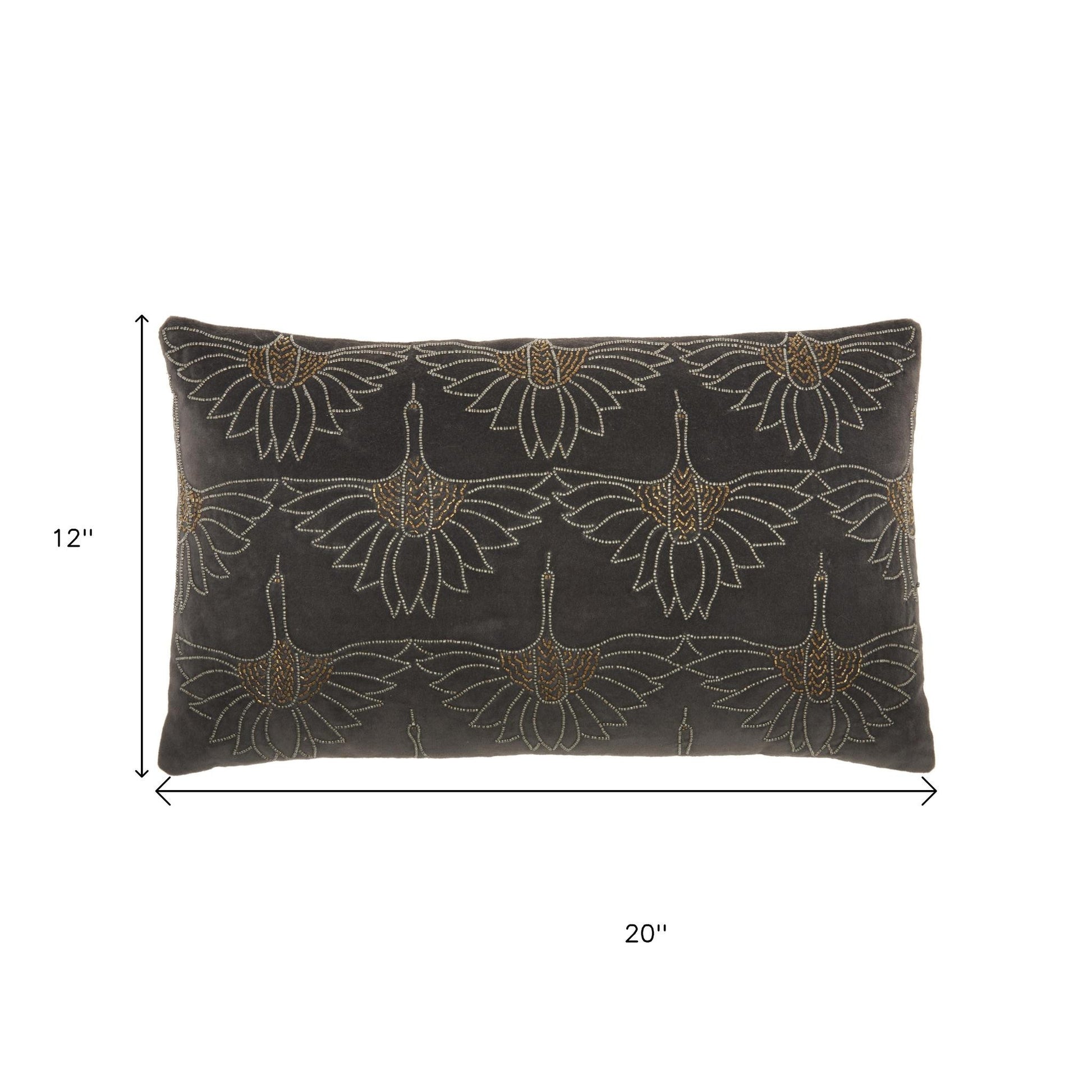 Brilliant Dark Grey Lumbar Pillow-8