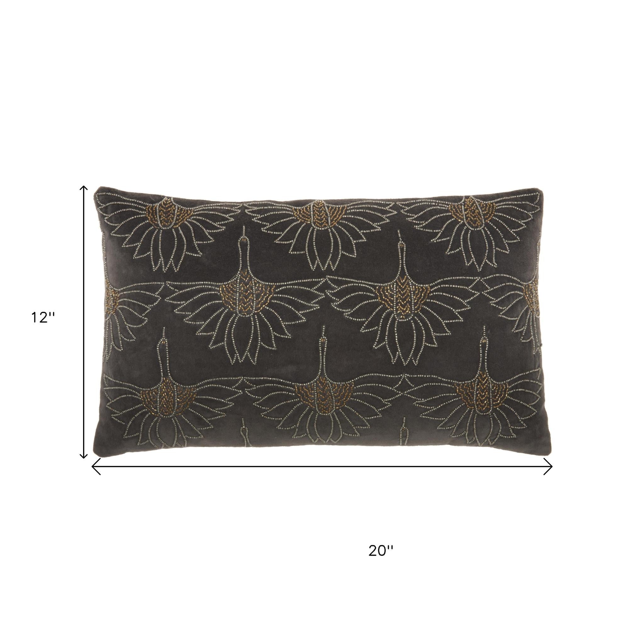 Brilliant Dark Grey Lumbar Pillow-8