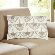 12" X 20" Ivory Cotton Throw Pillow-0