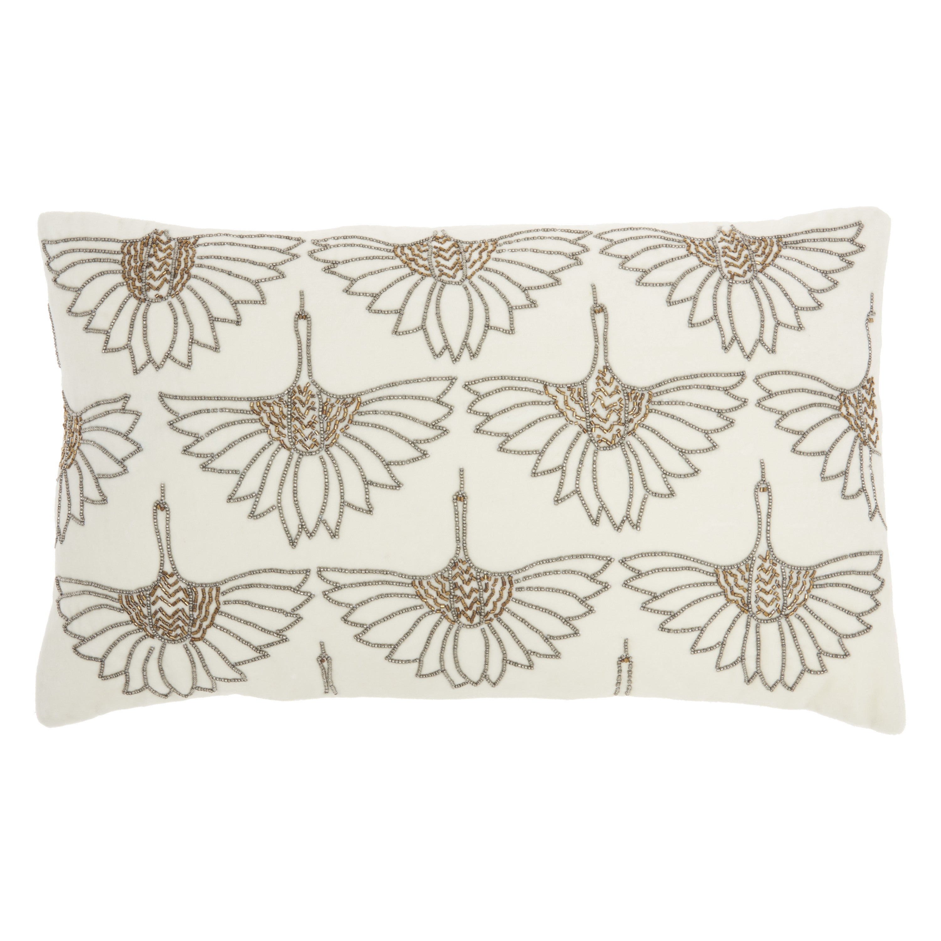 12" X 20" Ivory Cotton Throw Pillow-1