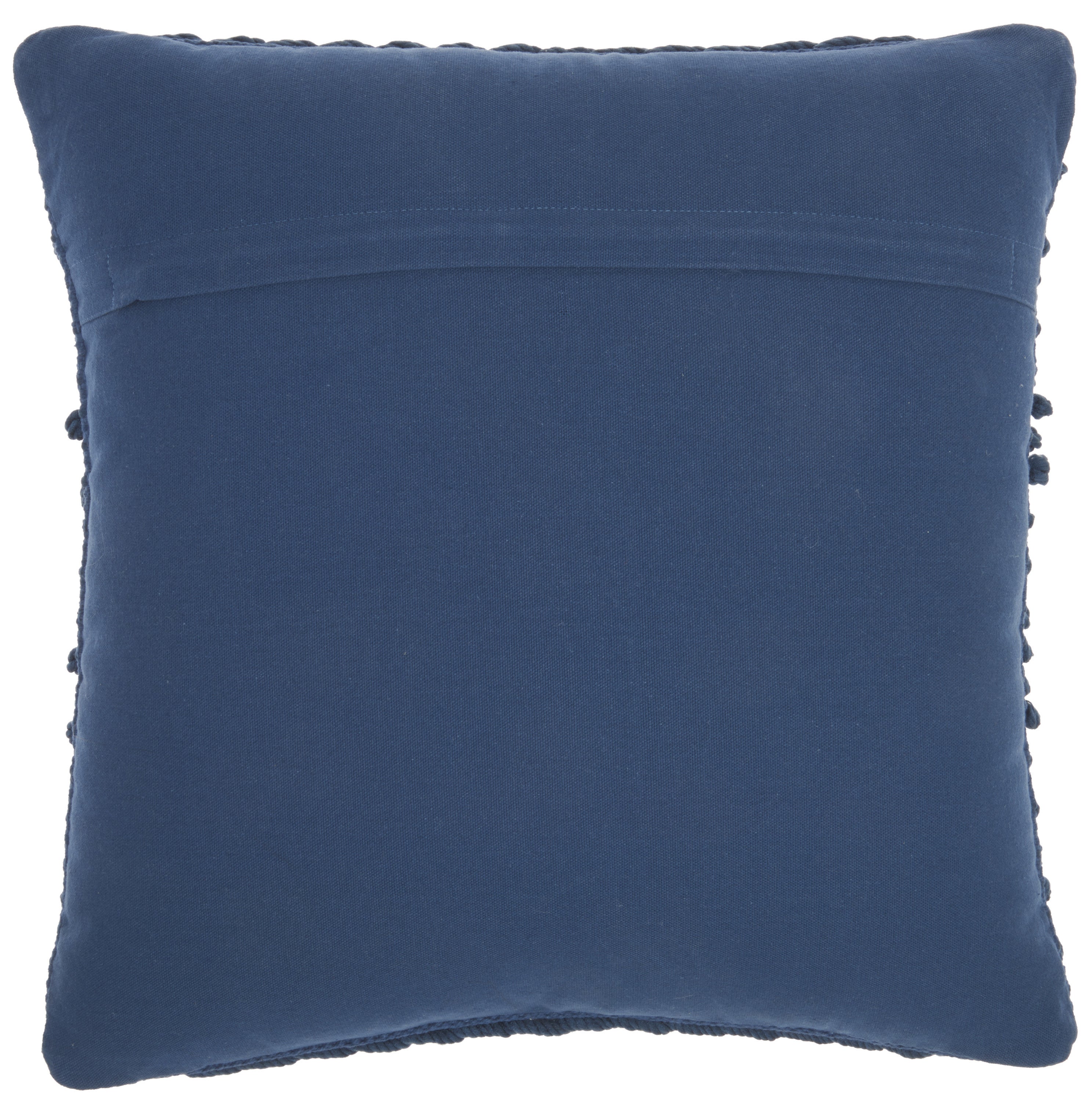 Navy Blue Textured Dots And Stripes Throw Pillow-3