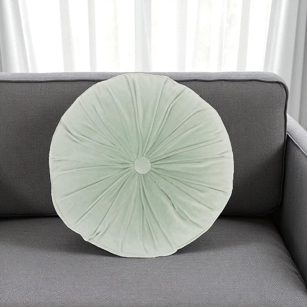 16" X 16" Mint Green Round Velvet-0