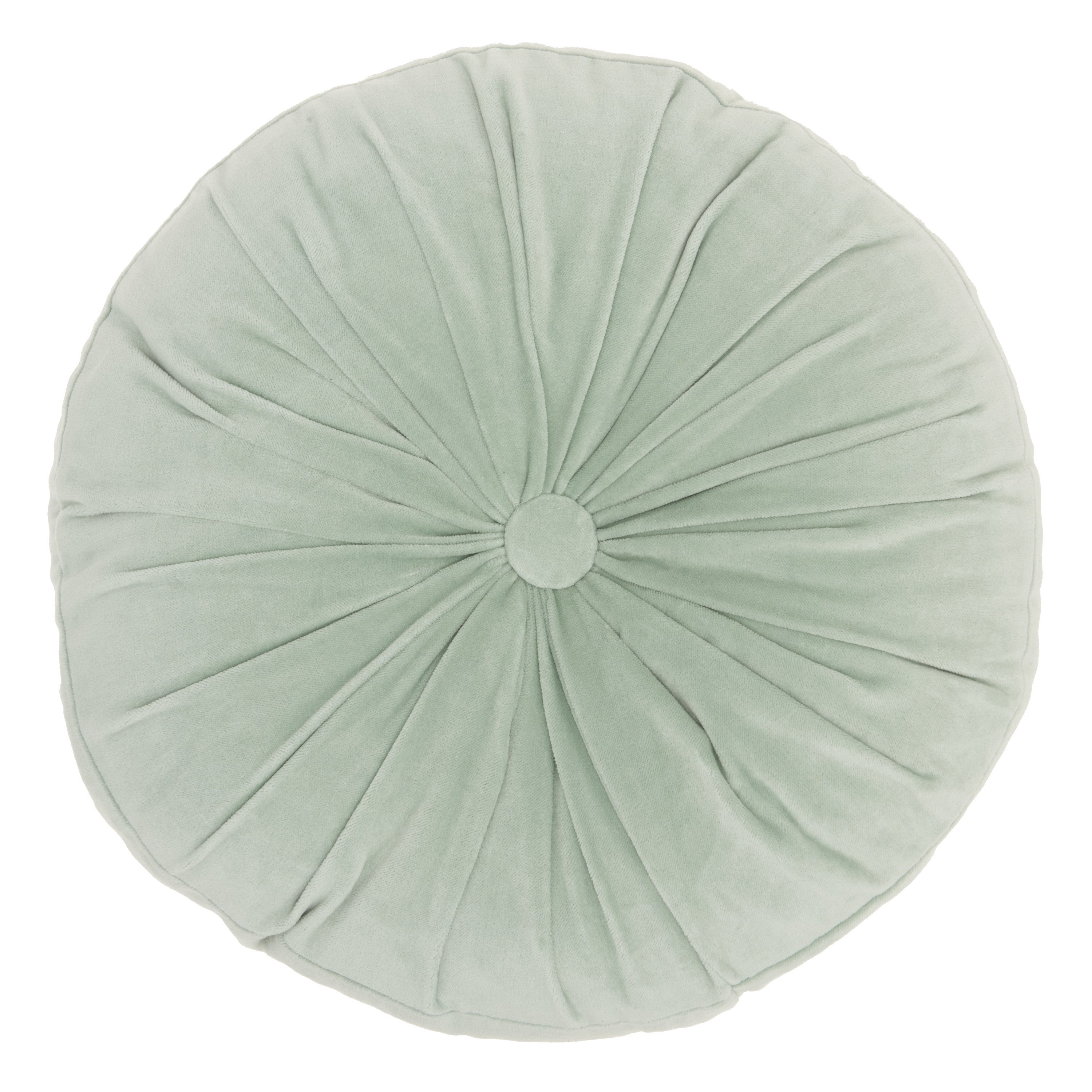 16" X 16" Mint Green Round Velvet-1
