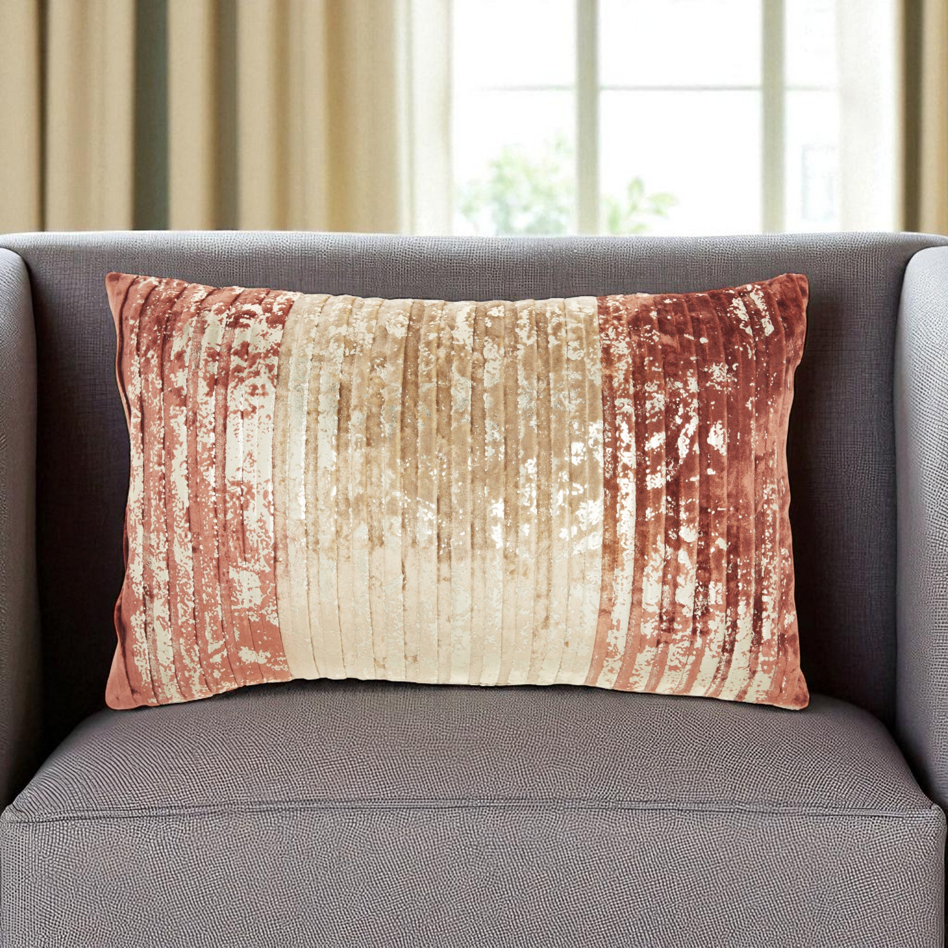 12" X 20" Pink Cotton Throw Pillow-Accent Throw Pillows-DECOROLALA