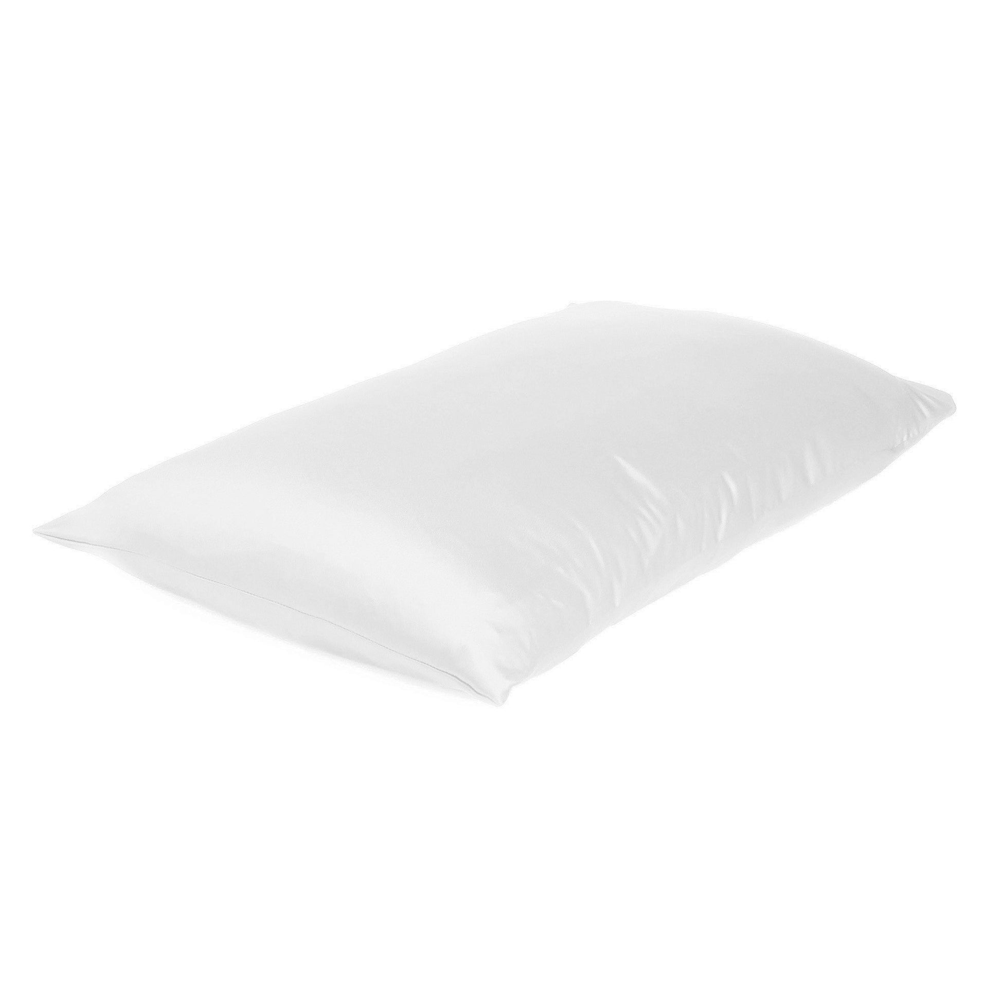 White Dreamy Set Of 2 Silky Satin King Pillowcases-Bed Sheets-DECOROLALA