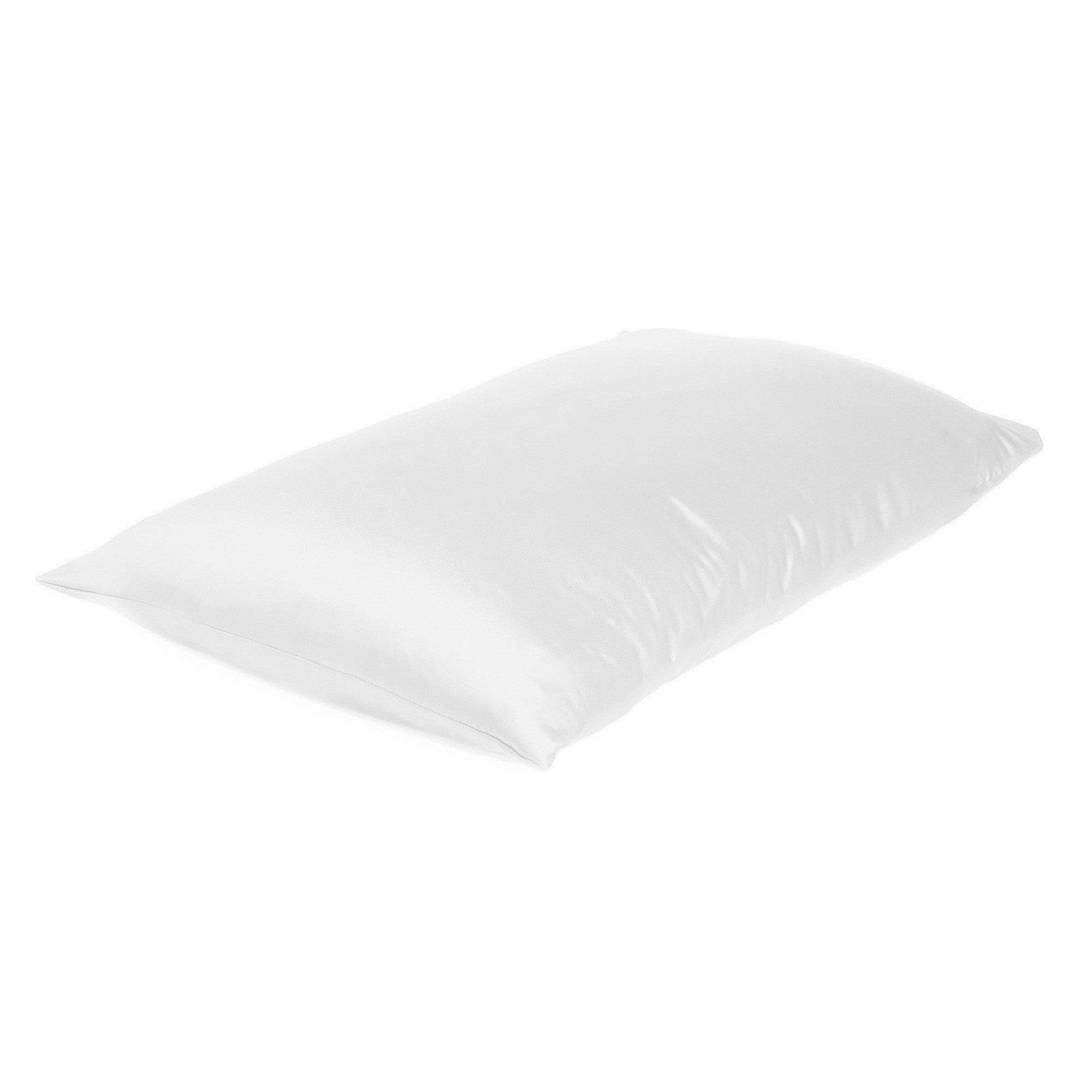 White Dreamy Set Of 2 Silky Satin King Pillowcases-Bed Sheets-DECOROLALA