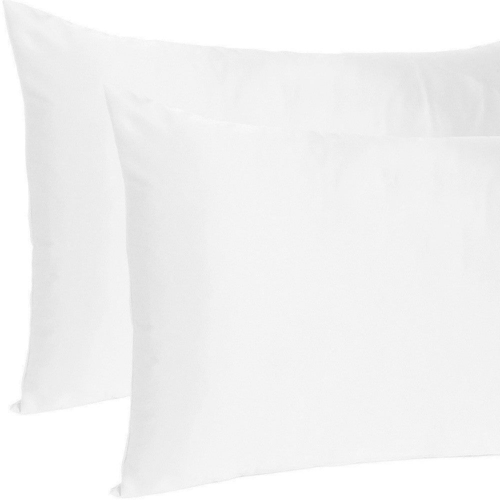White Dreamy Set Of 2 Silky Satin King Pillowcases-Bed Sheets-DECOROLALA