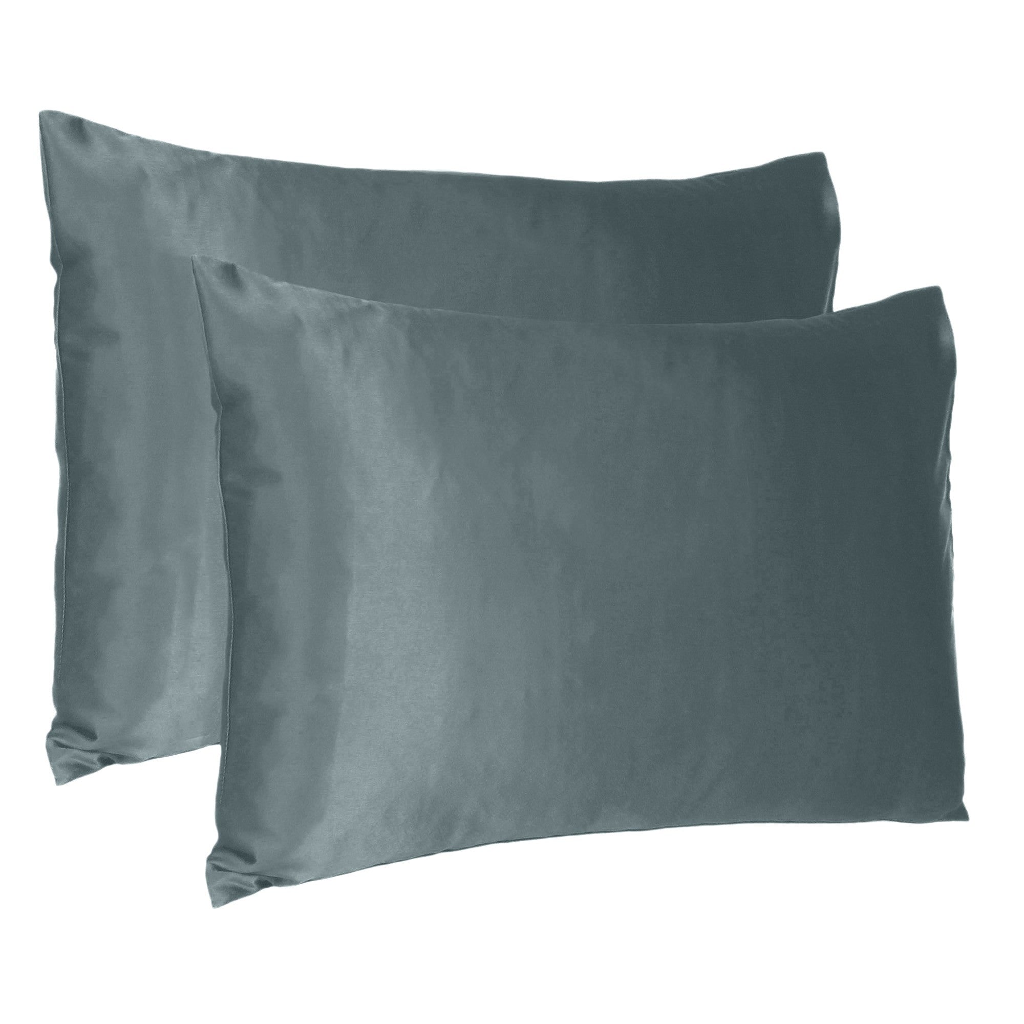 Gray Dreamy Set Of 2 Silky Satin King Pillowcases-Bed Sheets-DECOROLALA