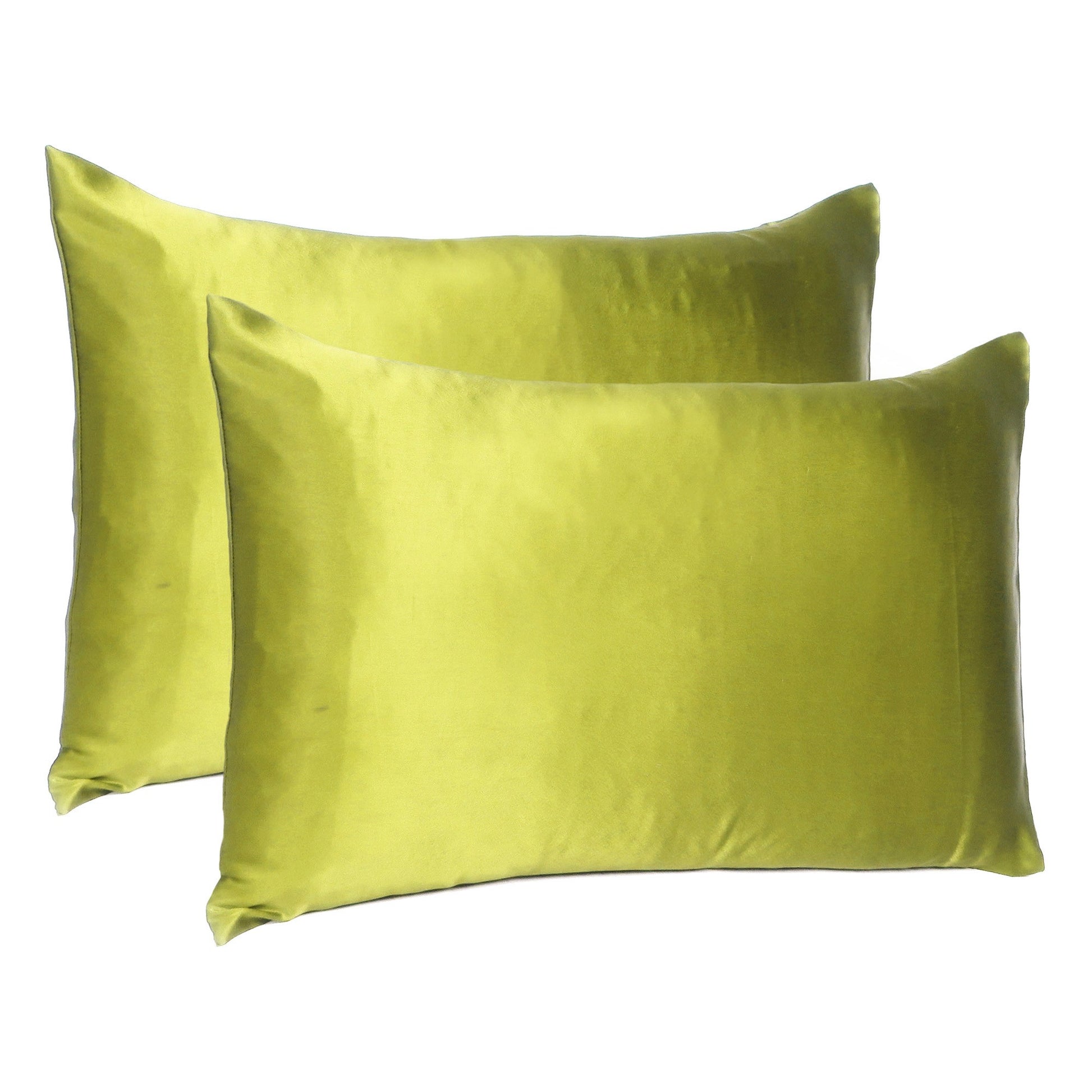 Lemongrass Dreamy Set Of 2 Silky Satin King Pillowcases-Bed Sheets-DECOROLALA