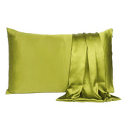 Lemongrass Dreamy Set Of 2 Silky Satin King Pillowcases-Bed Sheets-DECOROLALA