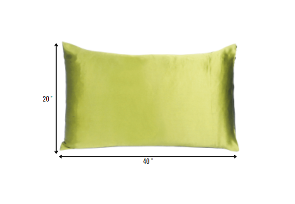 Lemongrass Dreamy Set Of 2 Silky Satin King Pillowcases-Bed Sheets-DECOROLALA