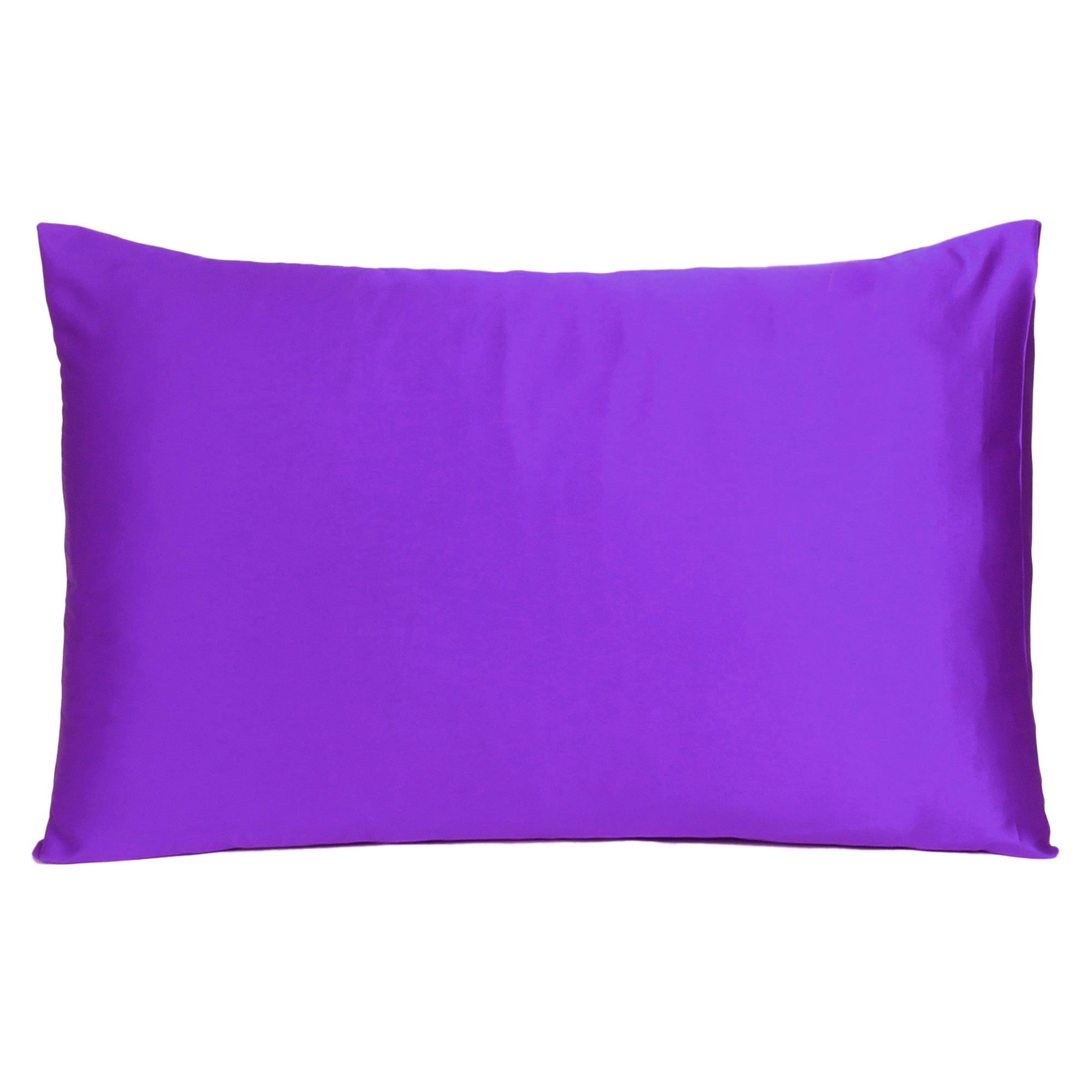 Bright Purple Dreamy Set Of 2 Silky Satin King Pillowcases-Bed Sheets-DECOROLALA
