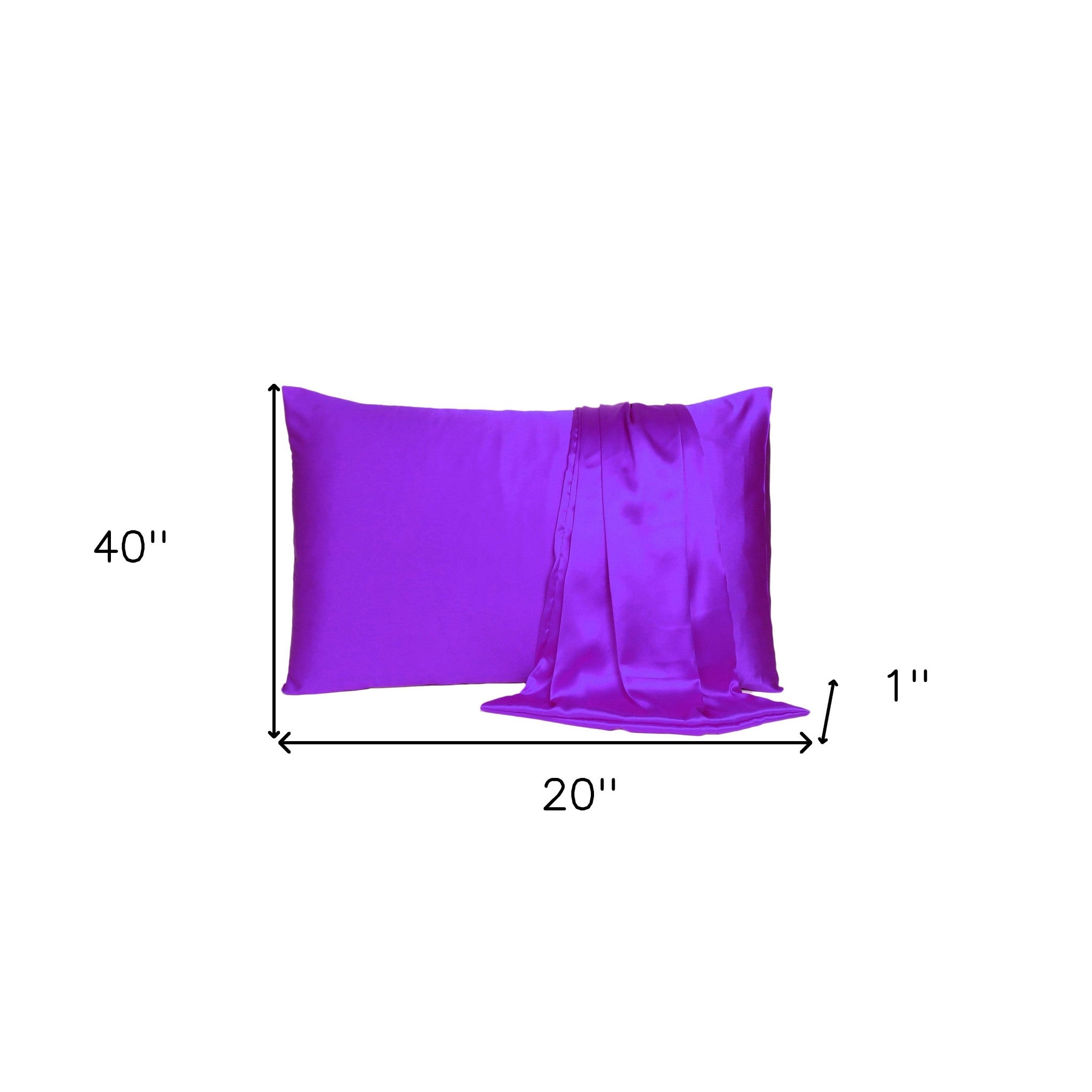 Bright Purple Dreamy Set Of 2 Silky Satin King Pillowcases-Bed Sheets-DECOROLALA