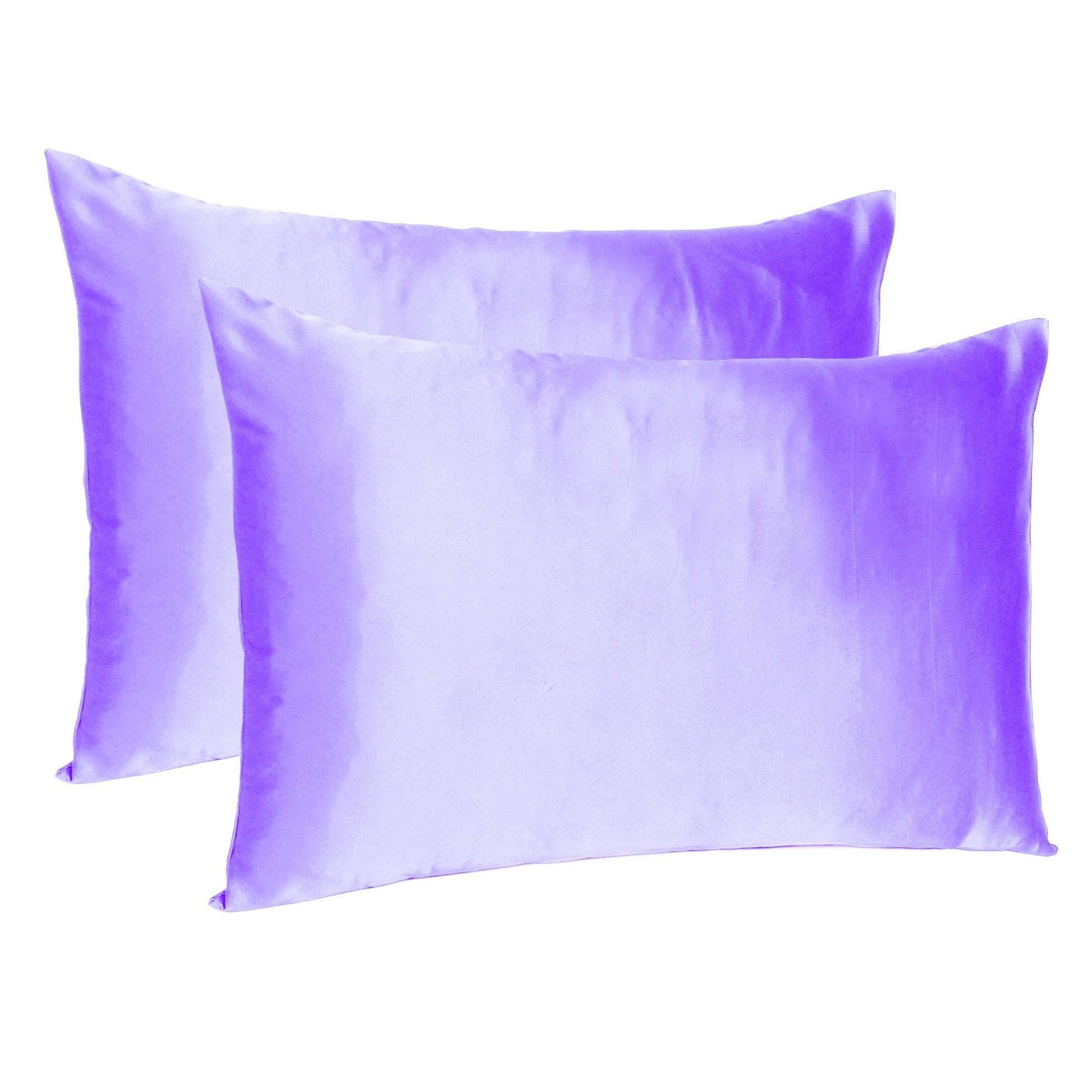 Purple Dreamy Set Of 2 Silky Satin Standard Pillowcases-Bed Sheets-DECOROLALA