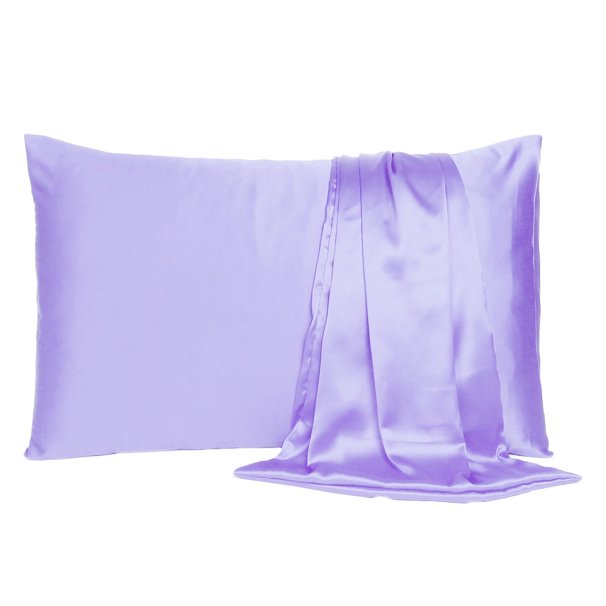 Purple Dreamy Set Of 2 Silky Satin Standard Pillowcases-Bed Sheets-DECOROLALA