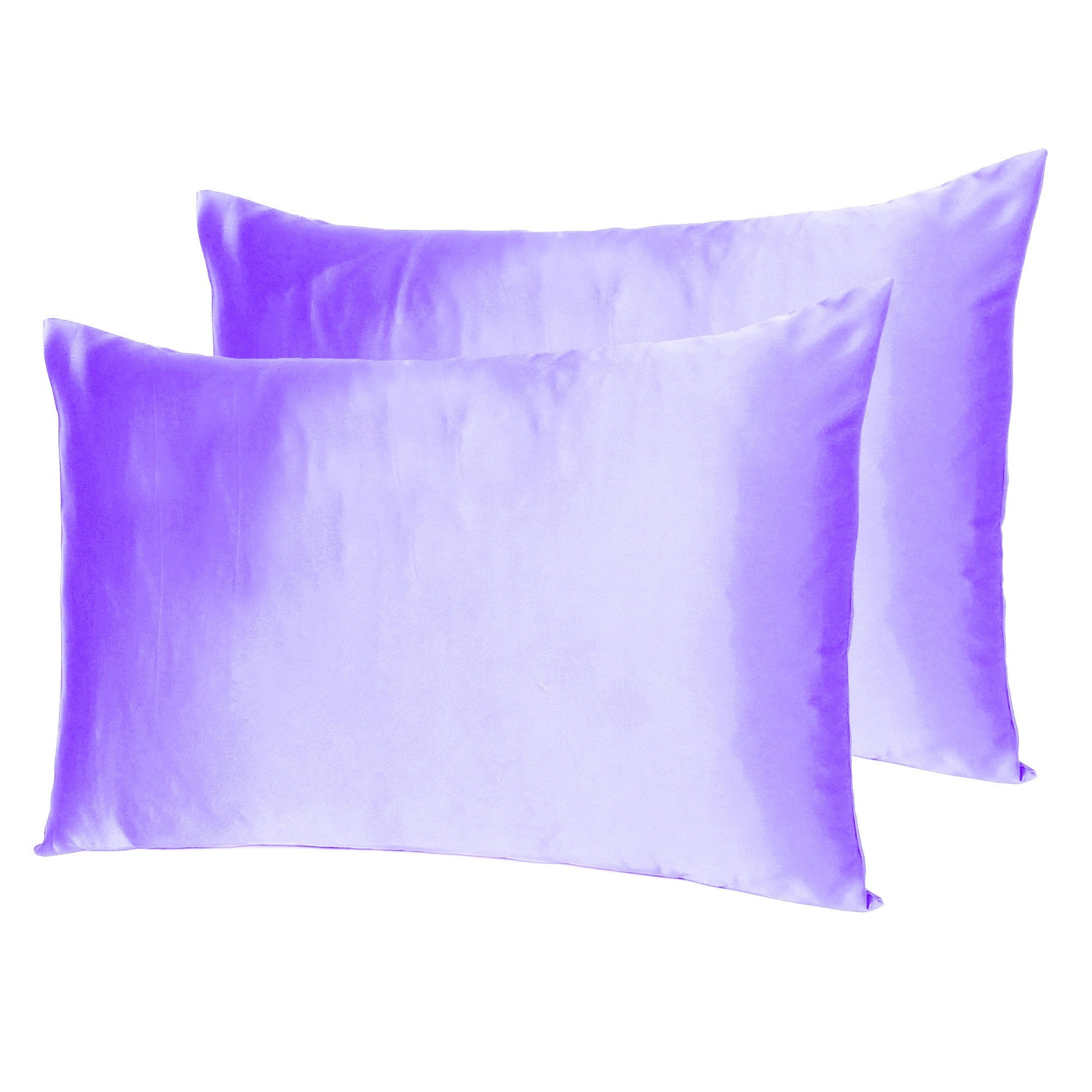 Purple Dreamy Set Of 2 Silky Satin Standard Pillowcases-Bed Sheets-DECOROLALA