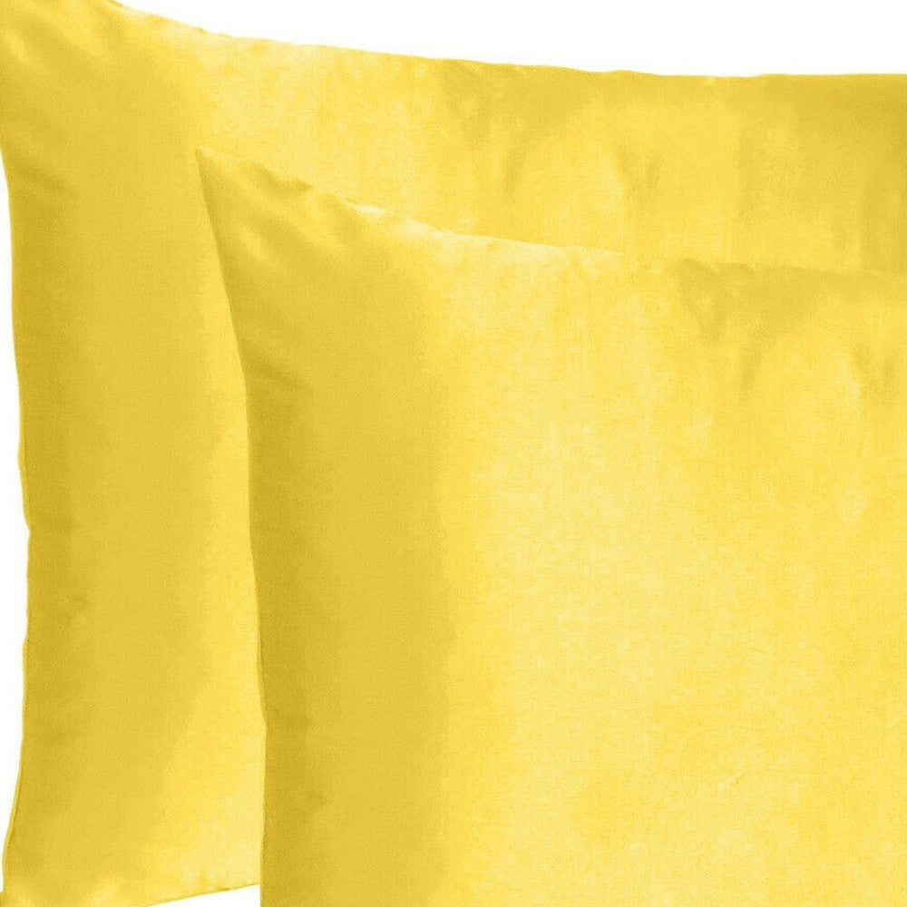 Lemon Dreamy Set Of 2 Silky Satin Standard Pillowcases-Bed Sheets-DECOROLALA