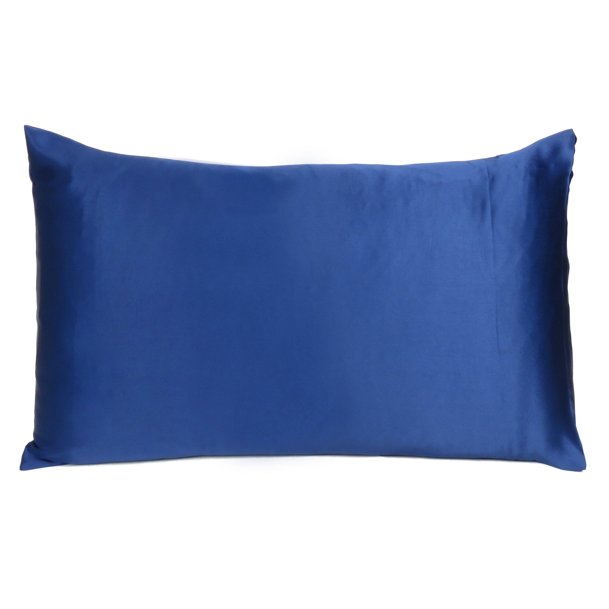 Navy Blue Dreamy Set Of 2 Silky Satin Standard Pillowcases-Bed Sheets-DECOROLALA