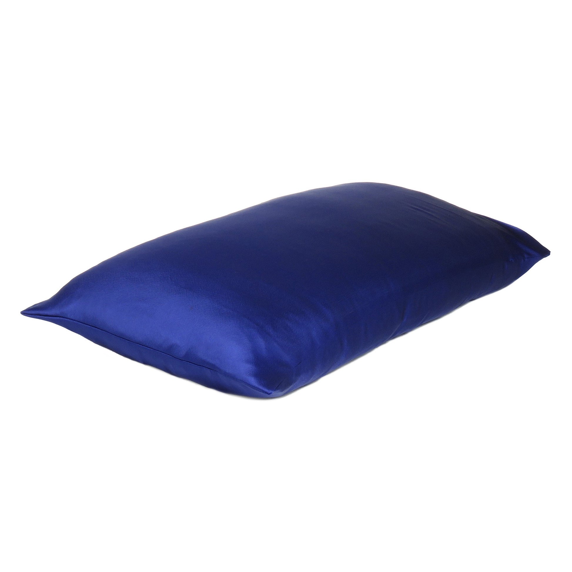 Navy Blue Dreamy Set Of 2 Silky Satin Standard Pillowcases-Bed Sheets-DECOROLALA