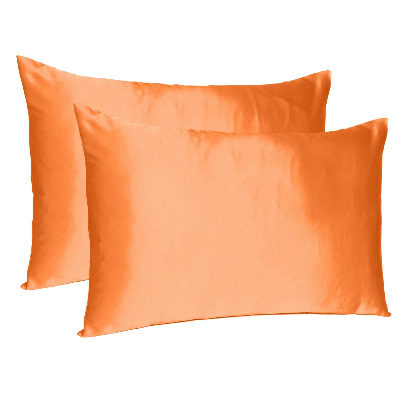 Orange Dreamy Set Of 2 Silky Satin Standard Pillowcases-Bed Sheets-DECOROLALA