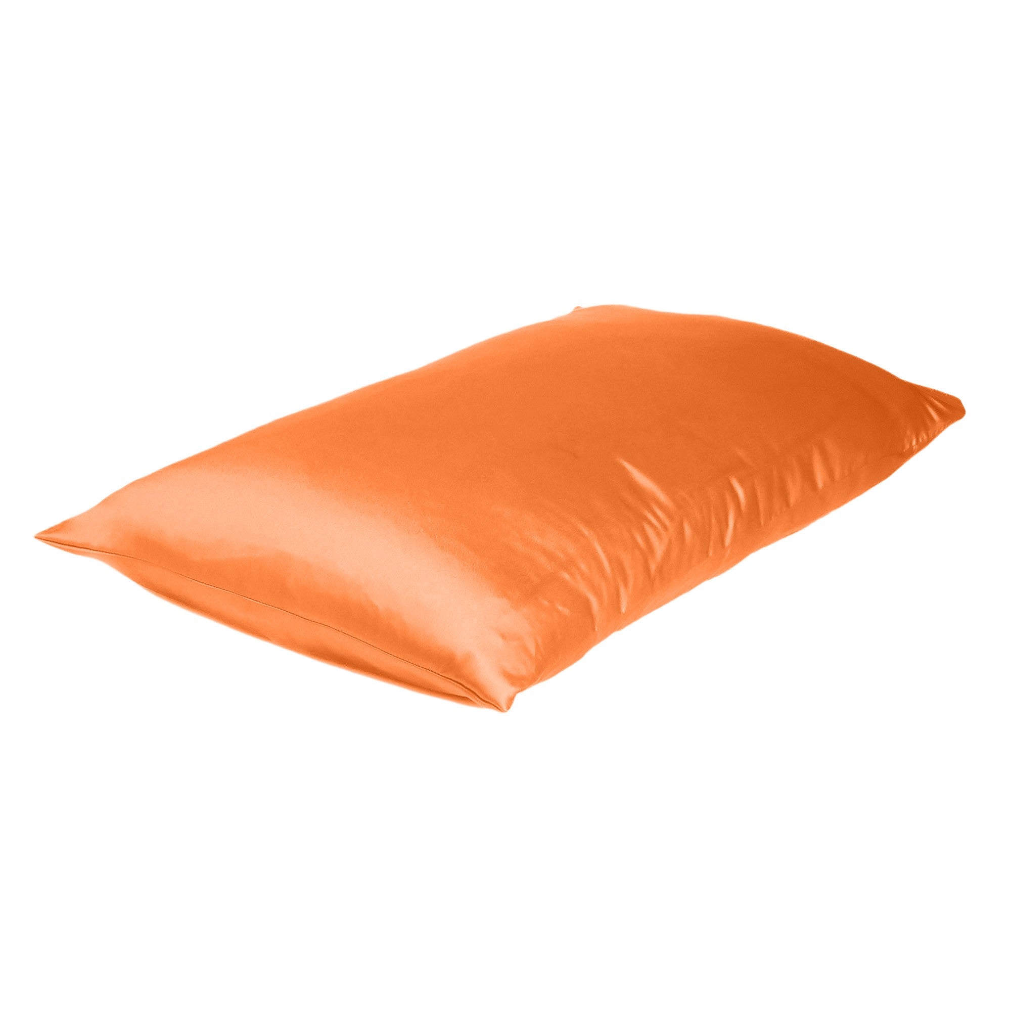 Orange Dreamy Set Of 2 Silky Satin Standard Pillowcases-Bed Sheets-DECOROLALA